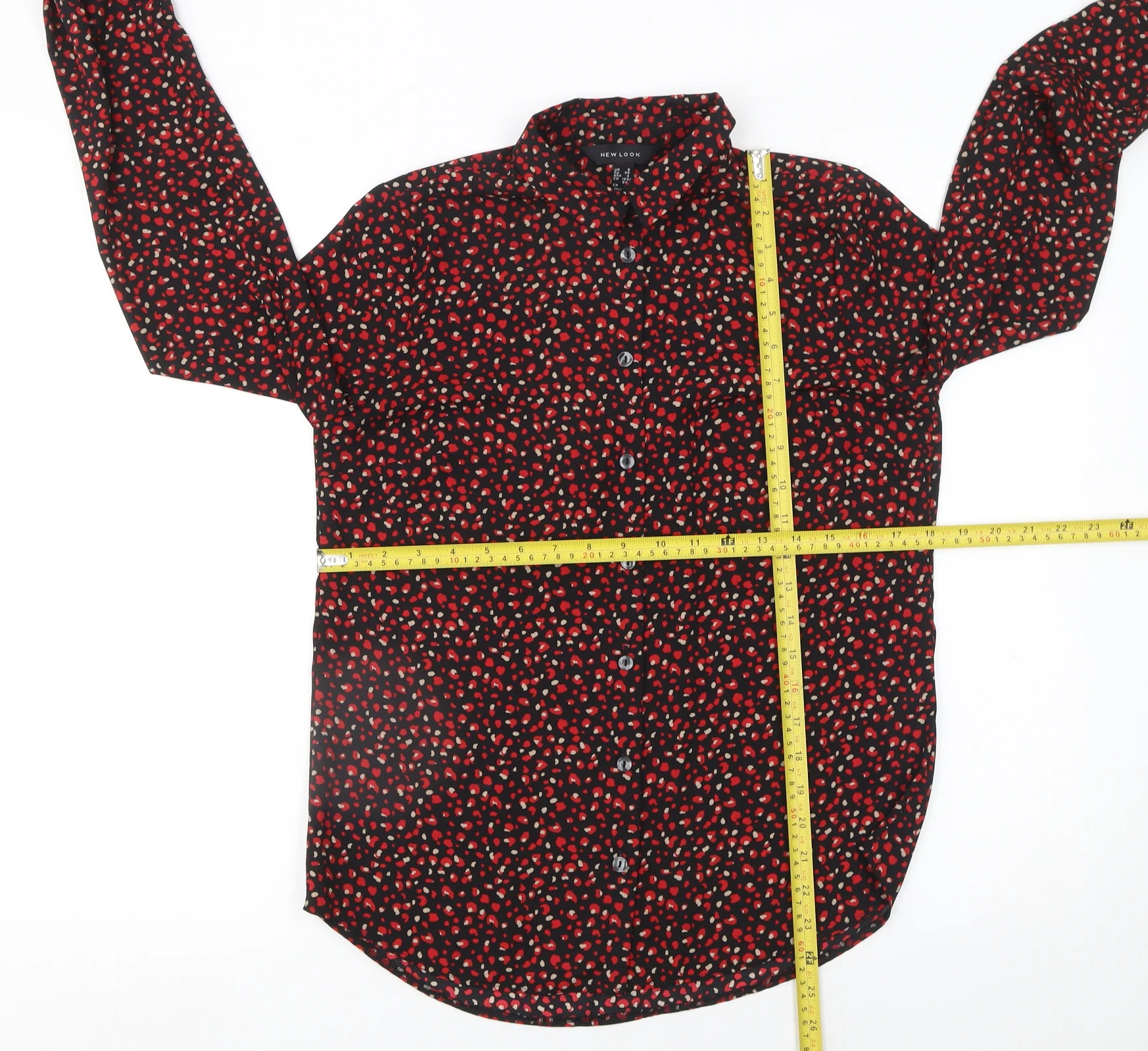 New Look Women's Multicoloured Animal Print Button-Up Shirt Size 8 - Image 2