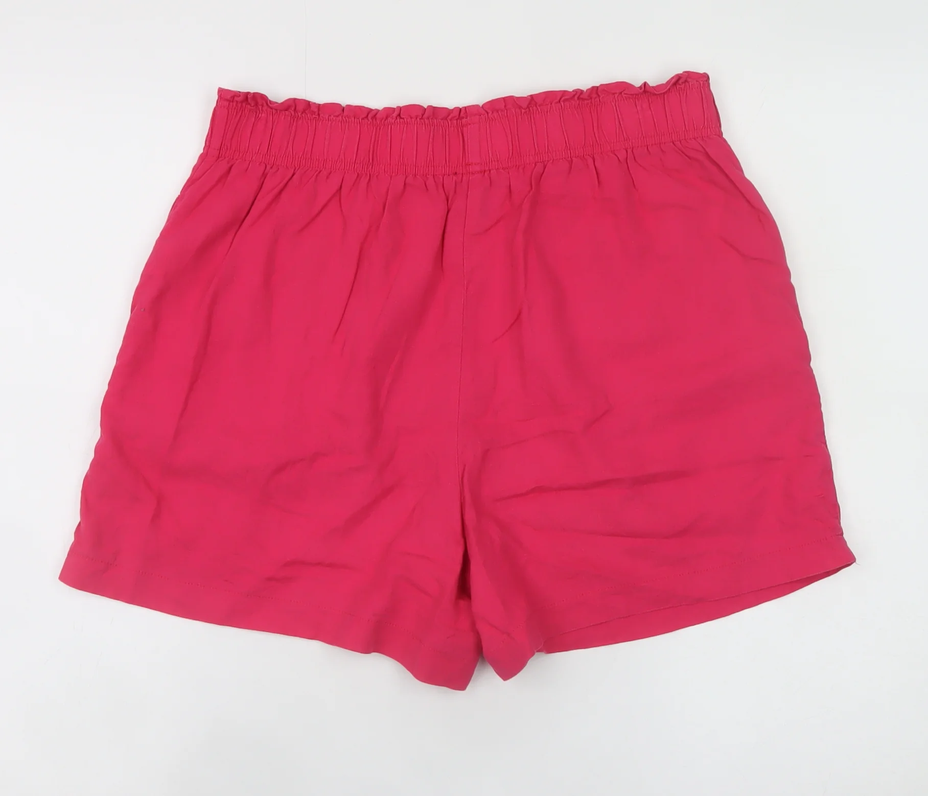 New Look Womens Pink Linen Blend Paperbag Shorts Size 12 - Image 3
