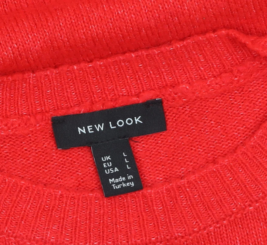 New Look Women's Red Christmas Sloth Pullover Jumper Size L - Image 5