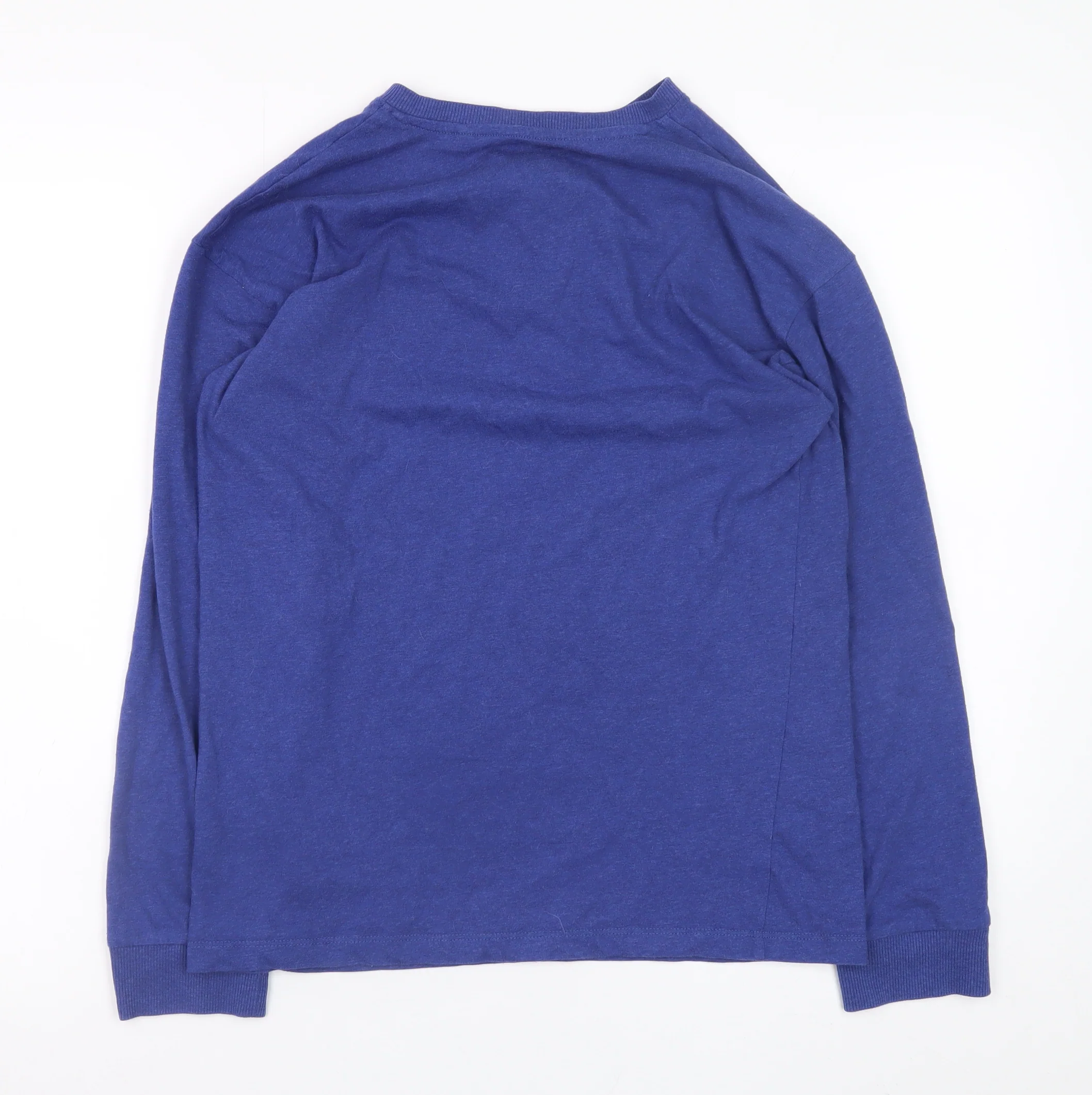 Next Boys Blue Henley Long Sleeve Pyjama Top 12 Years Cotton Blend - Image 3
