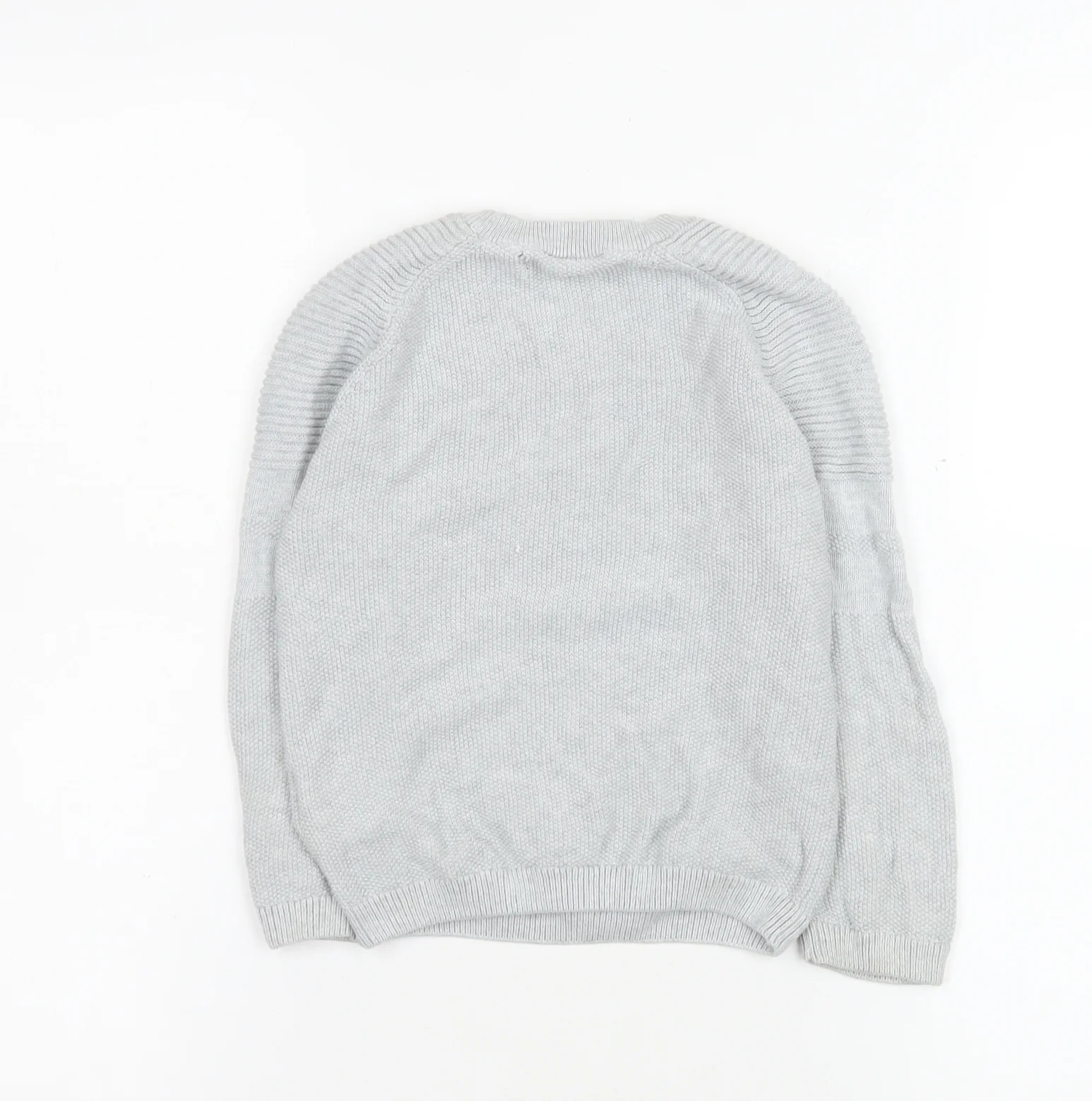 Next Boys Grey Cotton Jumper 3 Years Crew Neck Pullover - Image 3