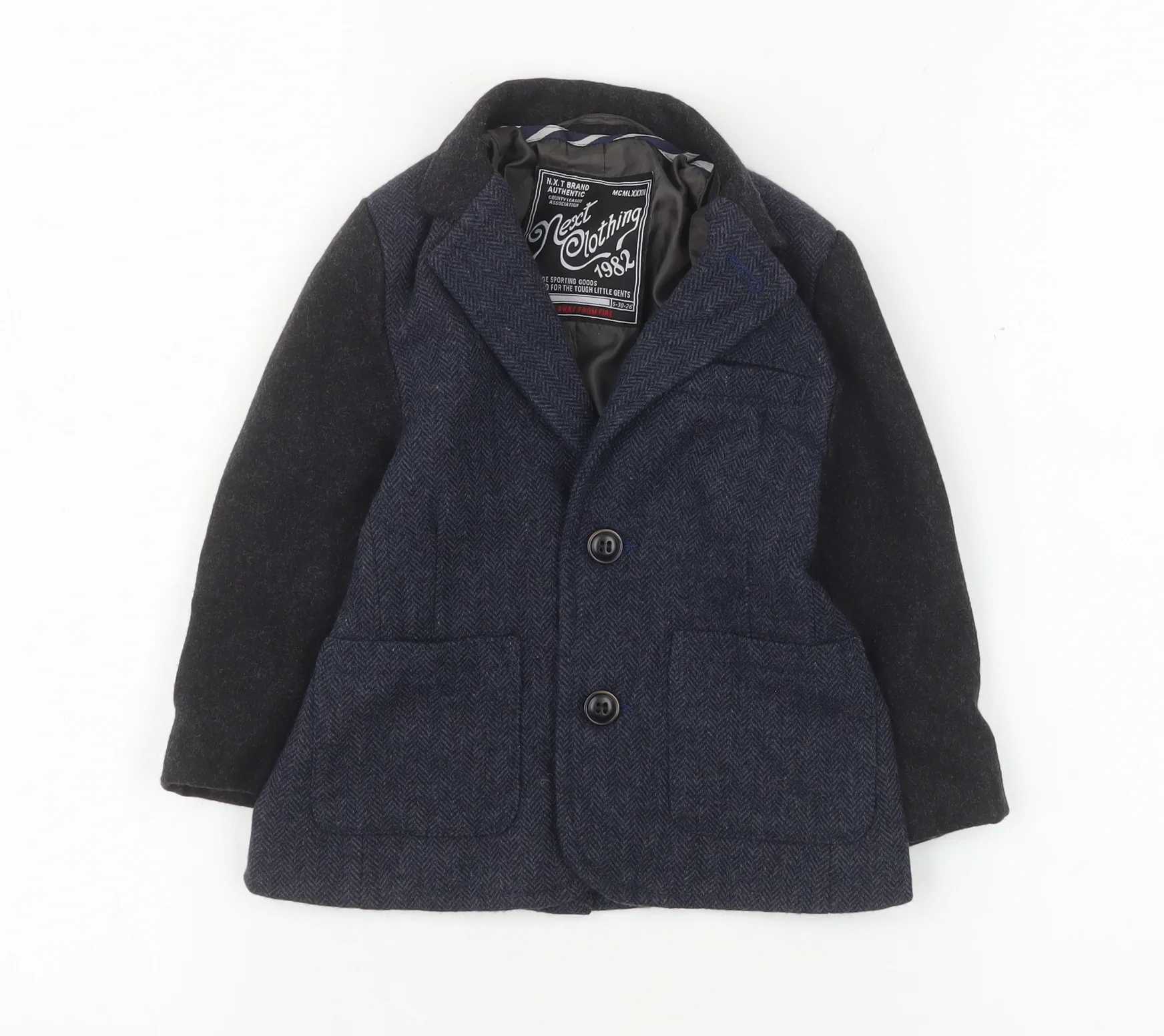 Next Boys Navy Wool Blend Suit Jacket 12-18 Months Classic Formal Blazer