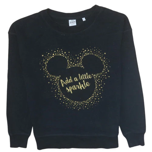Next Disney Mickey Mouse Black Gold Sparkle Sweatshirt S Womens