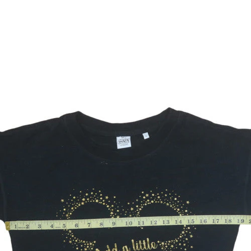 Next Disney Mickey Mouse Black Gold Sparkle Sweatshirt S Womens - Image 2