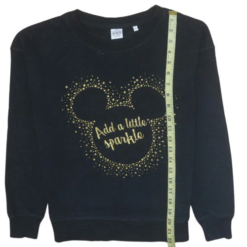 Next Disney Mickey Mouse Black Gold Sparkle Sweatshirt S Womens - Image 3