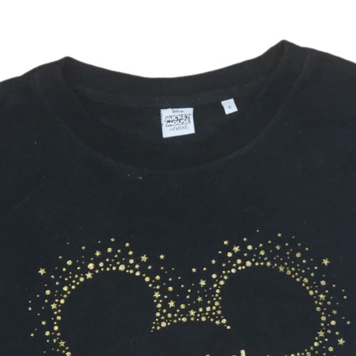 Next Disney Mickey Mouse Black Gold Sparkle Sweatshirt S Womens - Image 7