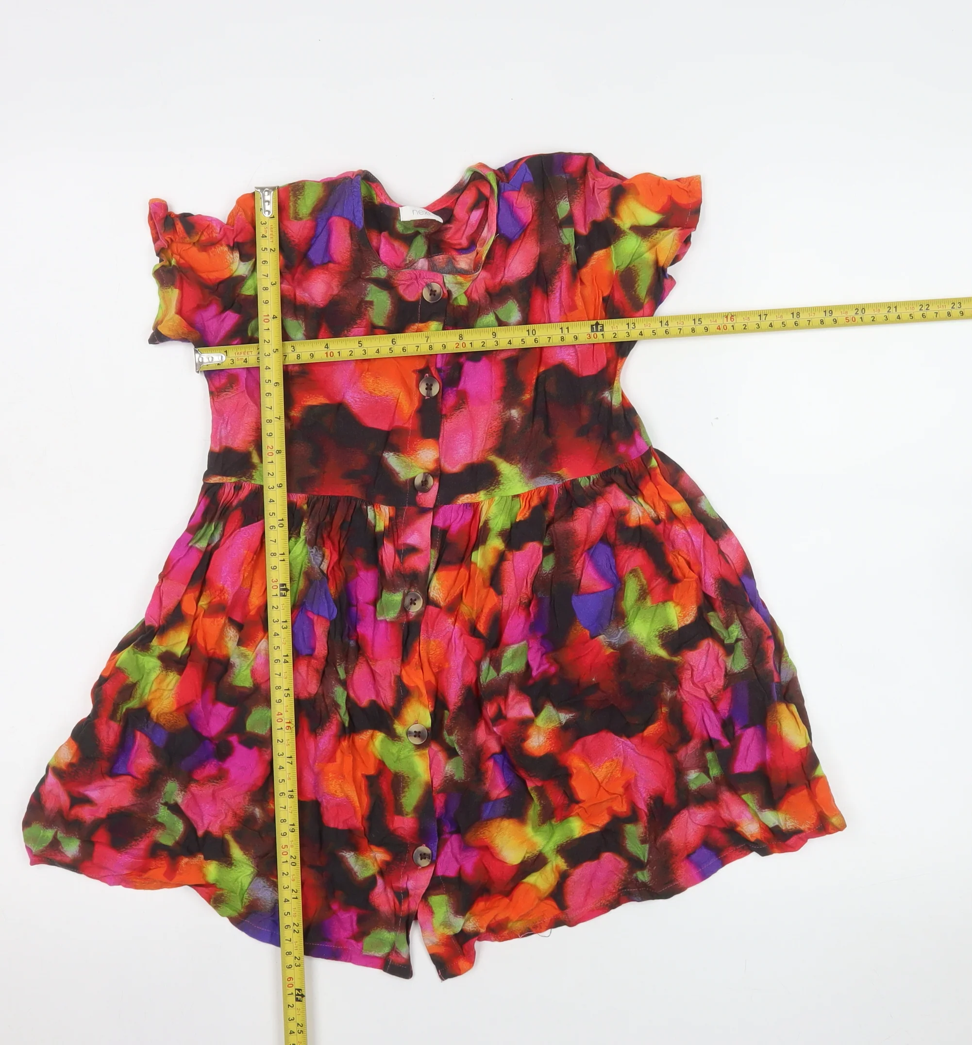 Next Girls Multicoloured Floral A-Line Knee Length Dress 7 Years - Image 2