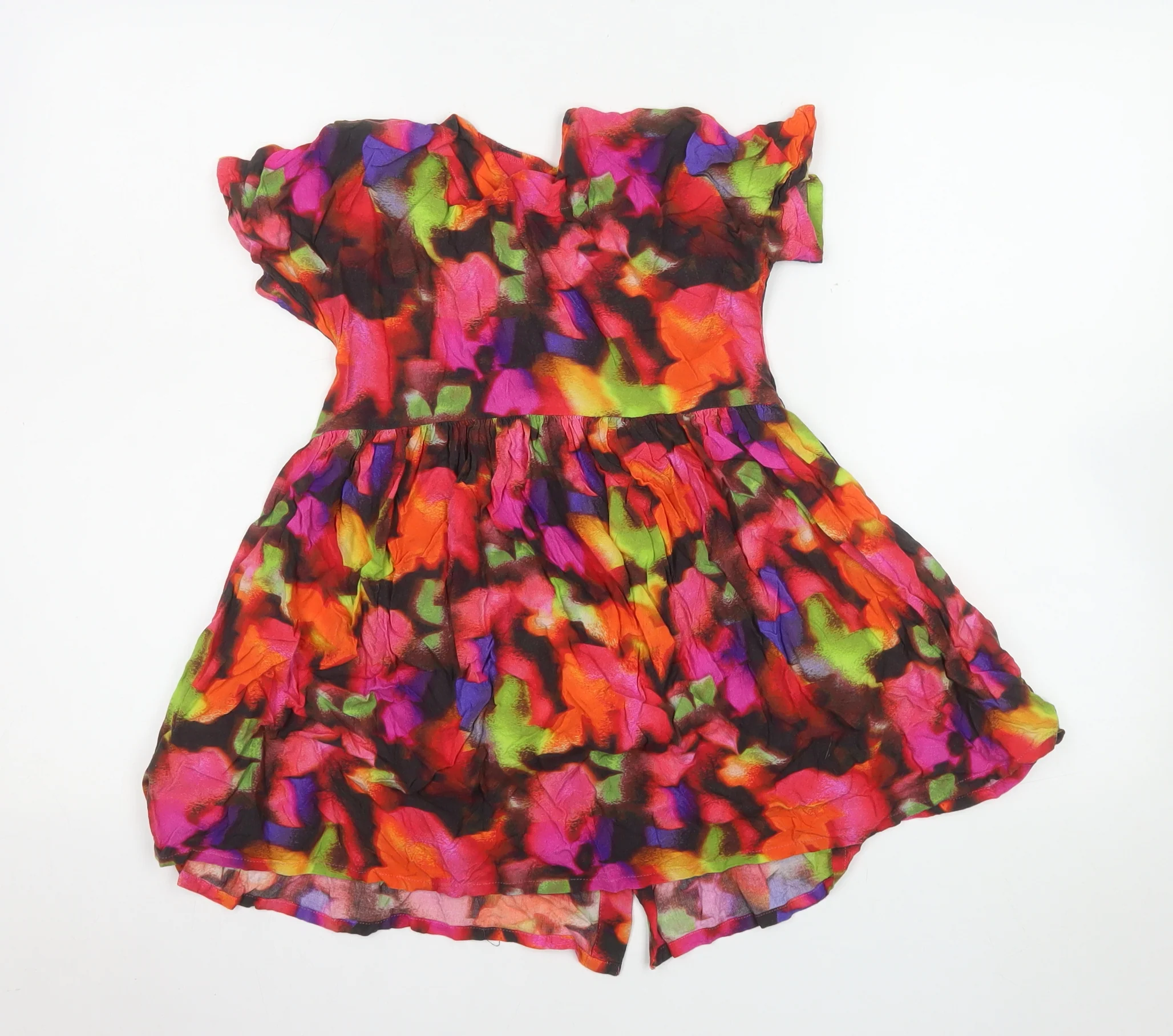 Next Girls Multicoloured Floral A-Line Knee Length Dress 7 Years - Image 3