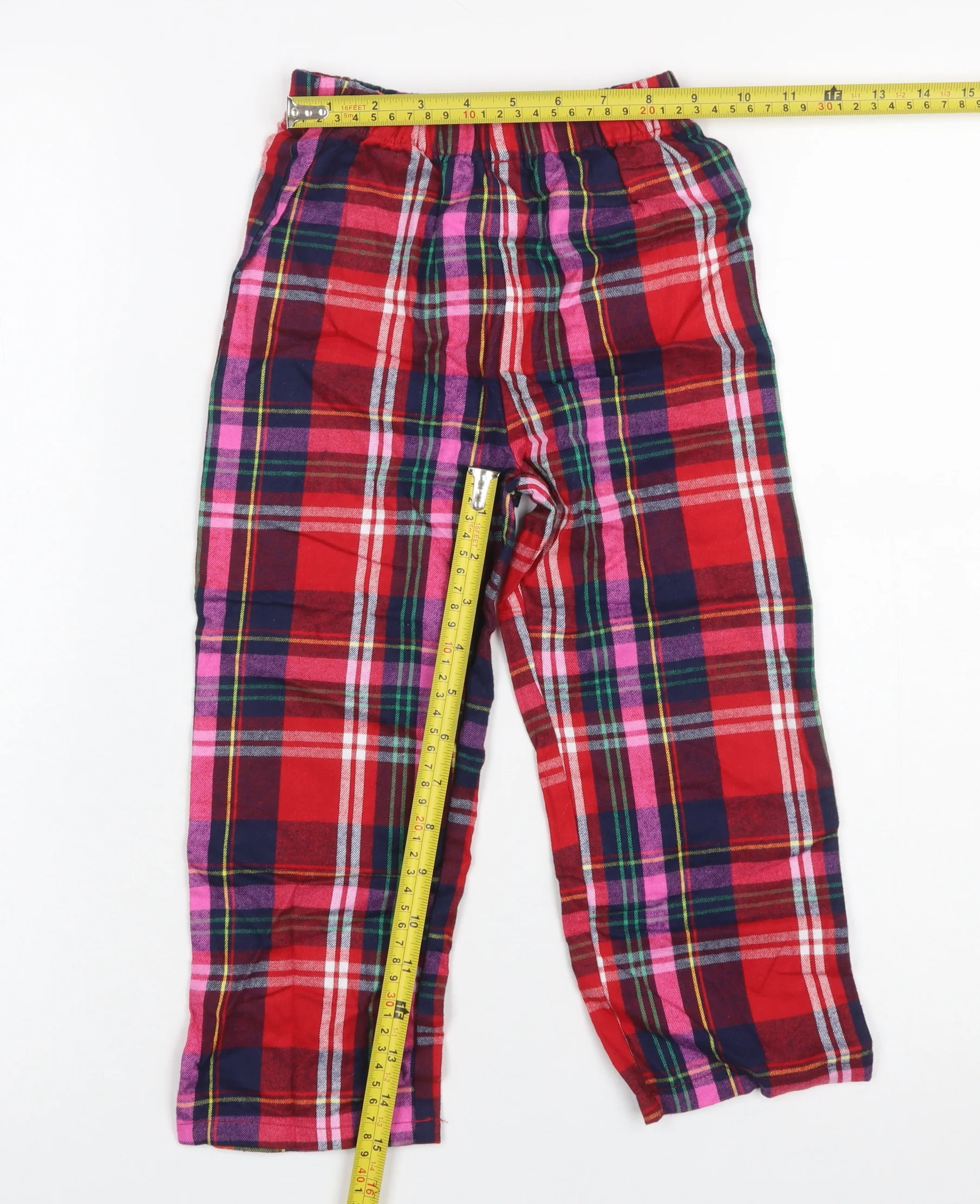 Next Girls Red Checked Flannel Pyjama Pants 3-4 Years - Image 2
