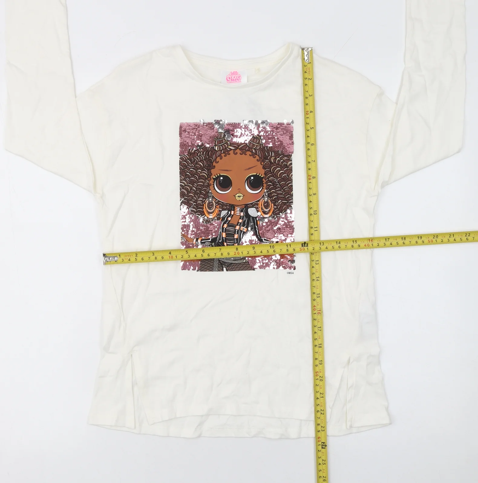 Next Girls White LOL Surprise Sequin Long Sleeve T-Shirt 11 Years - Image 2