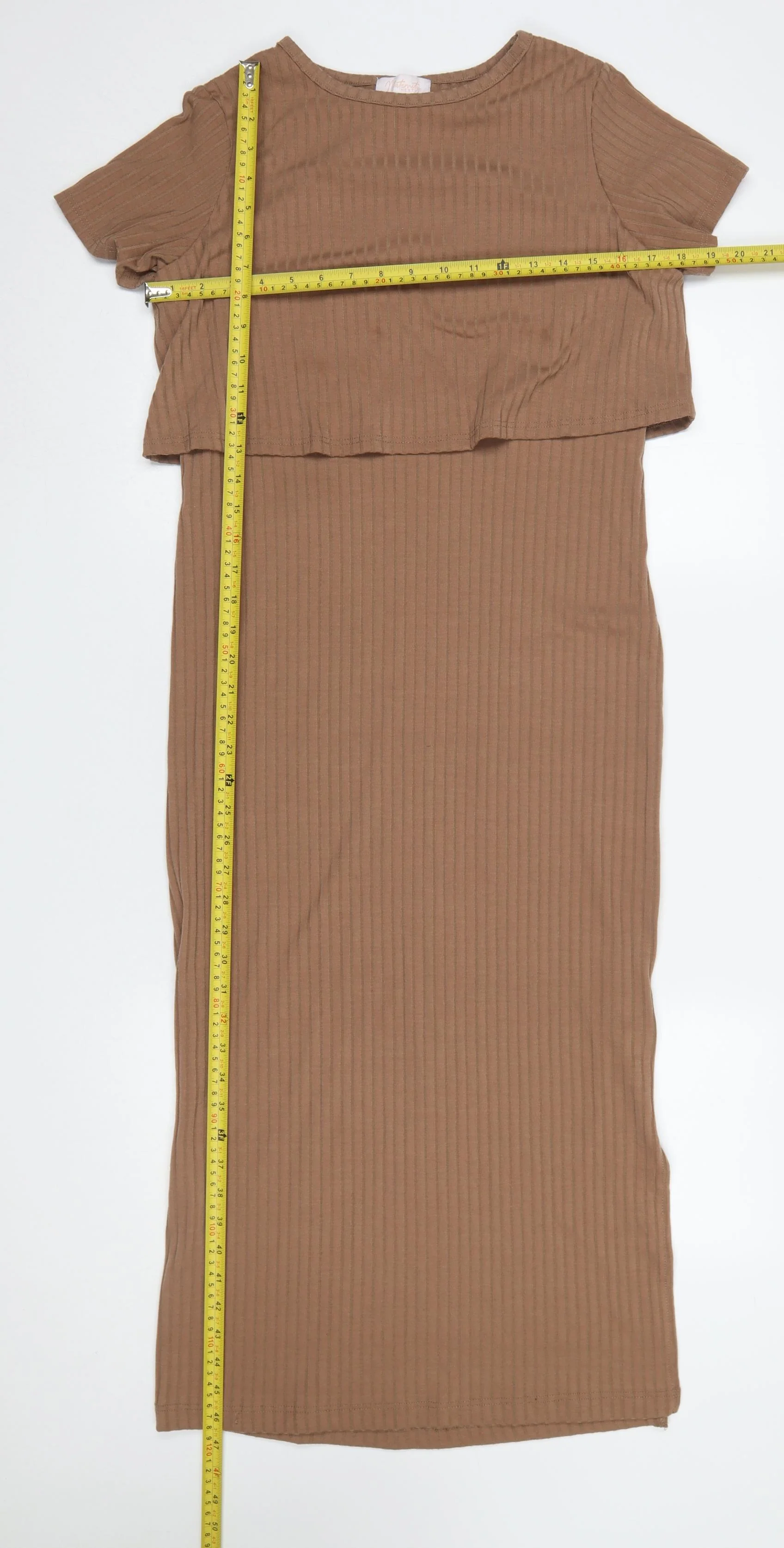 Next Maternity Women’s Brown Midi Bodycon Dress UK 8 - Image 2