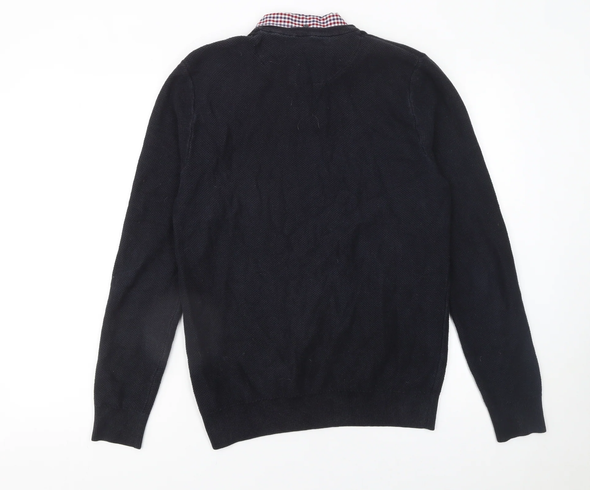 Next Men’s Black Cotton Crew Neck Pullover Jumper M - Image 3