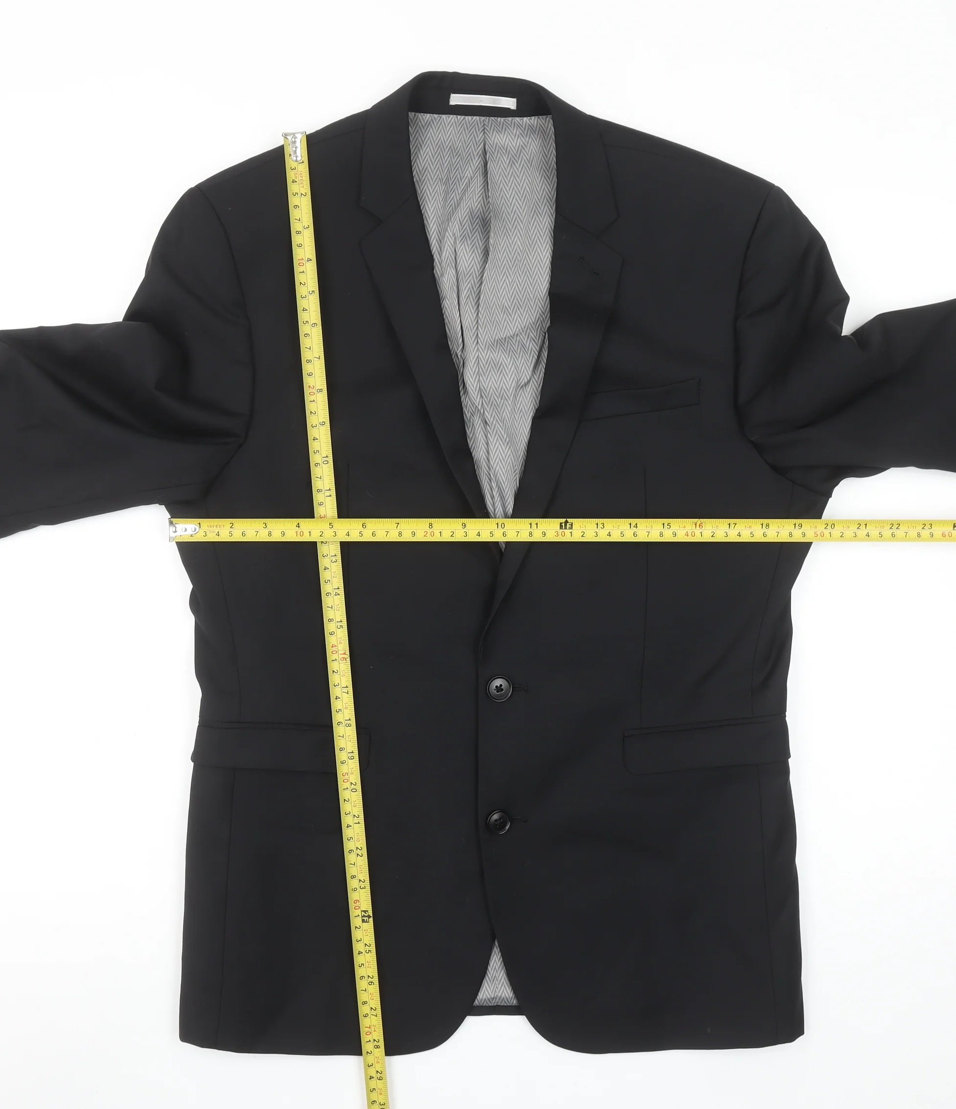 Next Men’s Black Slim Fit 38S Wool Blend Suit Jacket - Image 2