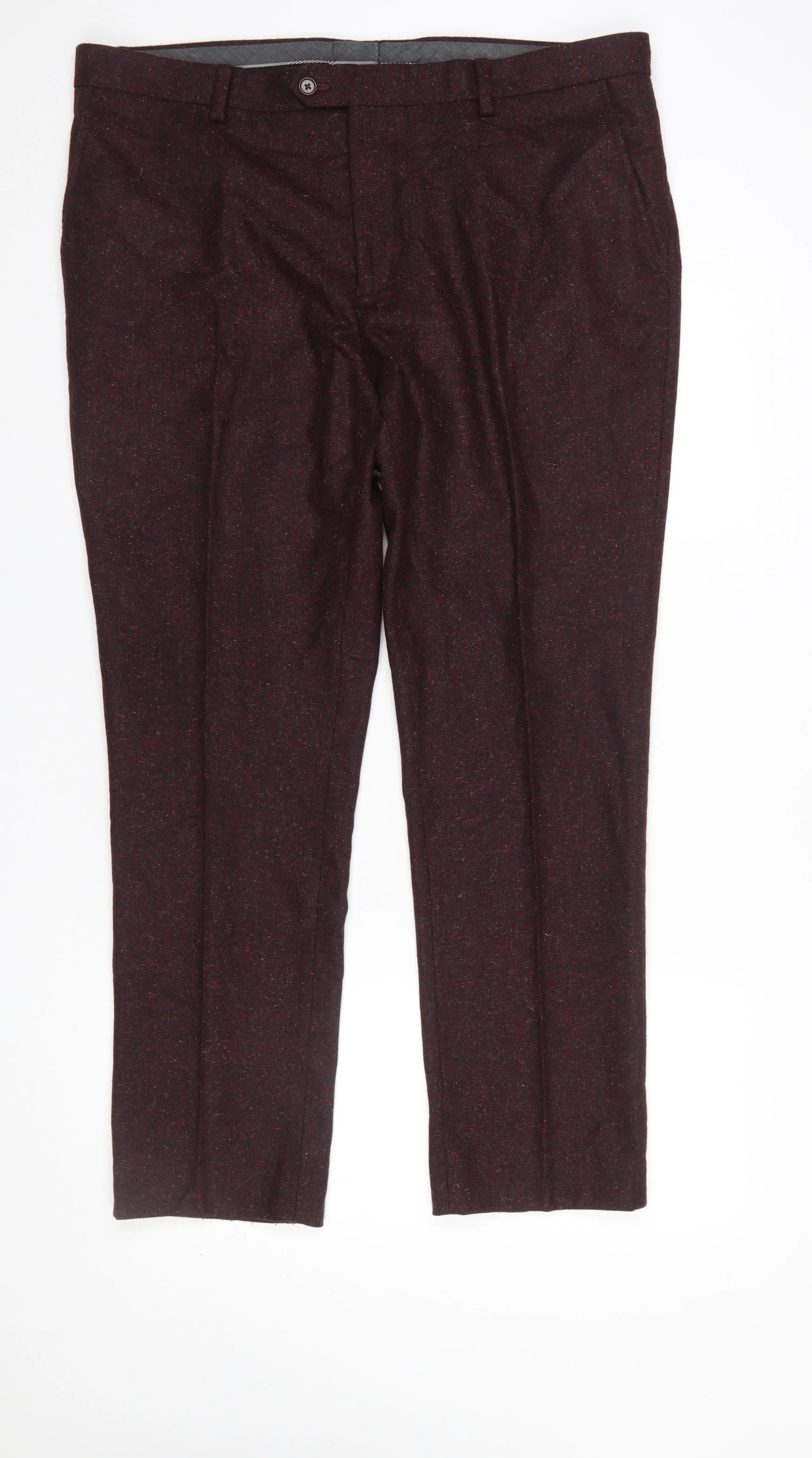 Next Men’s Brown Wool Blend Formal Dress Trousers Size 36R