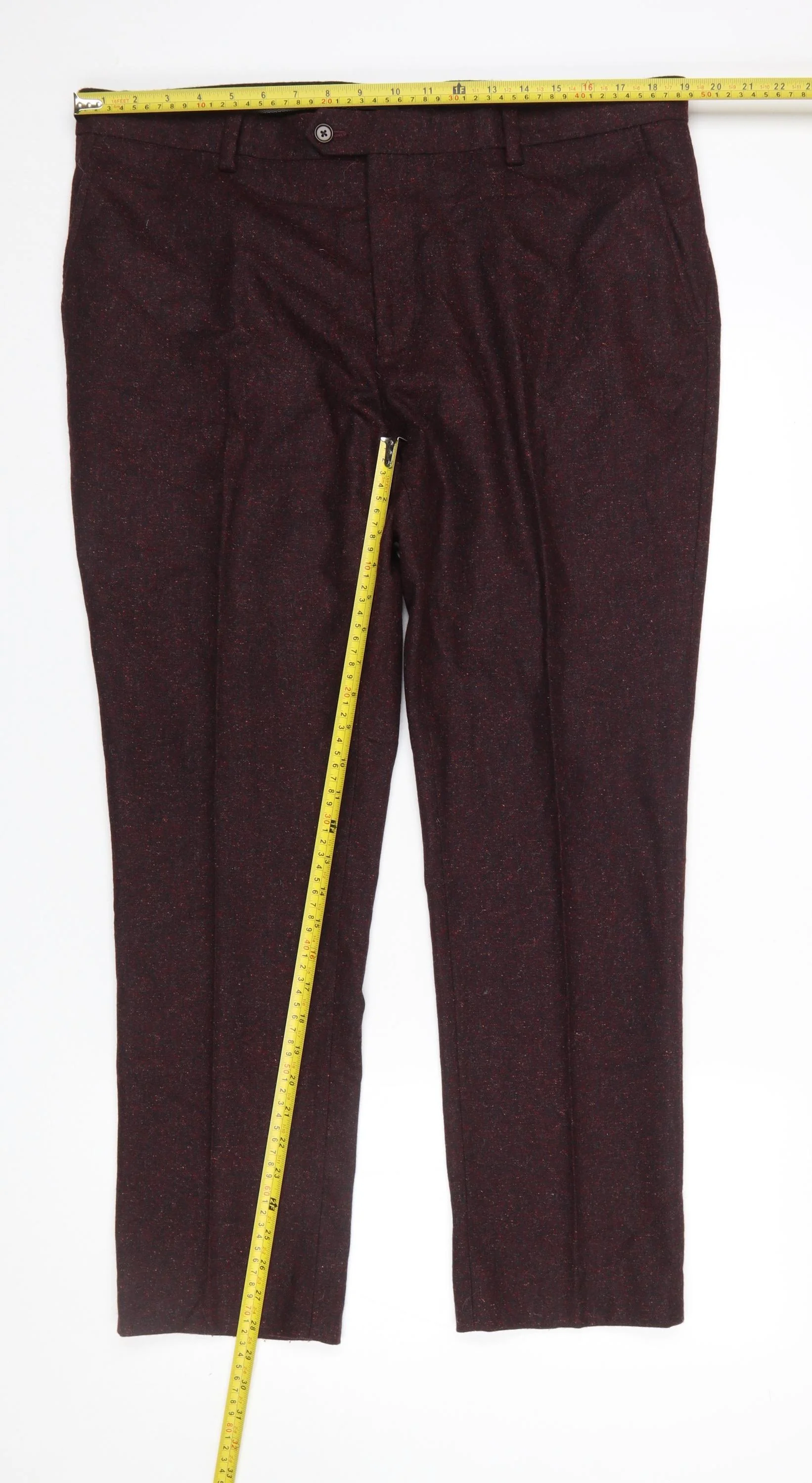 Next Men’s Brown Wool Blend Formal Dress Trousers Size 36R - Image 2