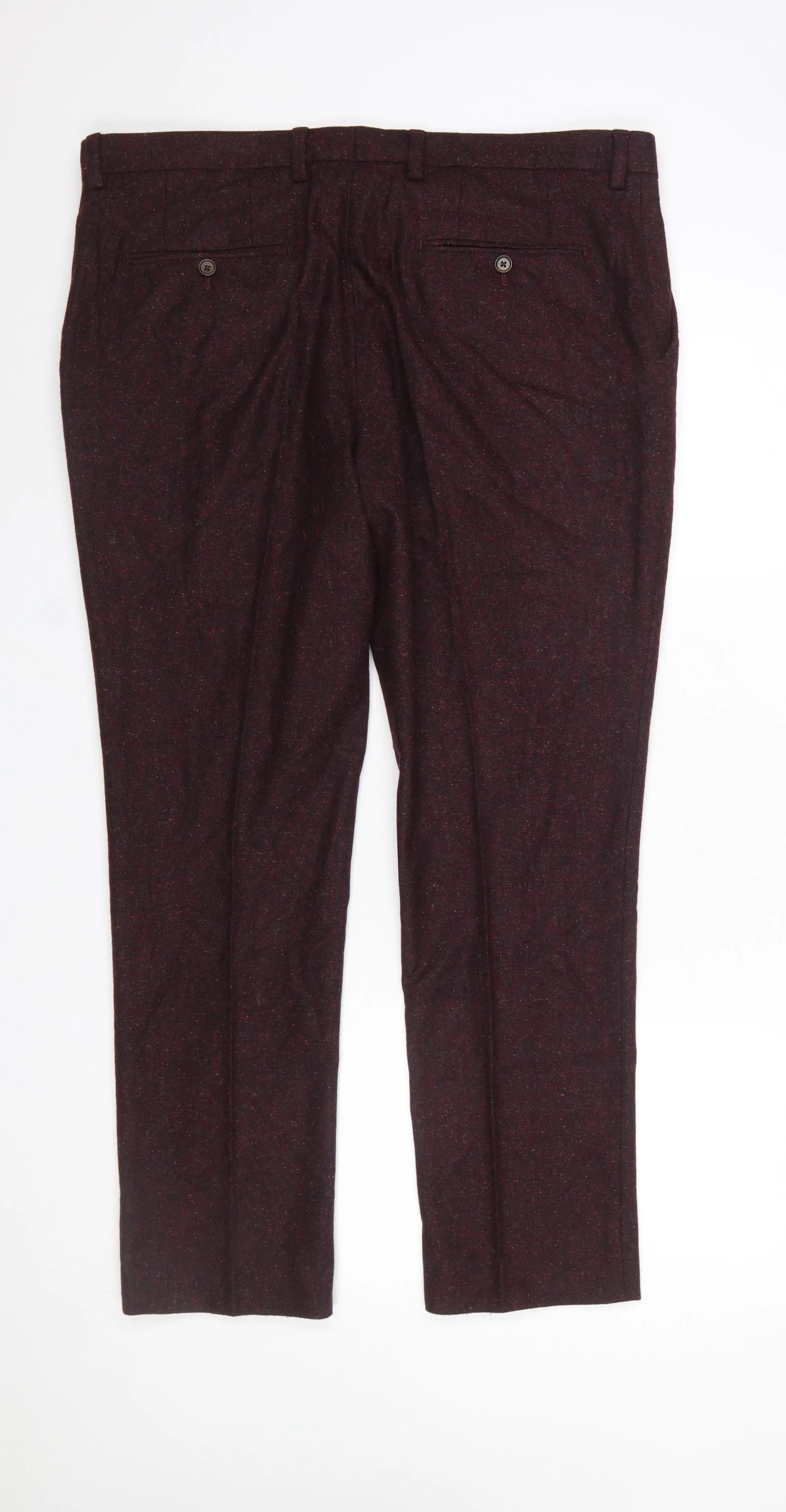 Next Men’s Brown Wool Blend Formal Dress Trousers Size 36R - Image 3