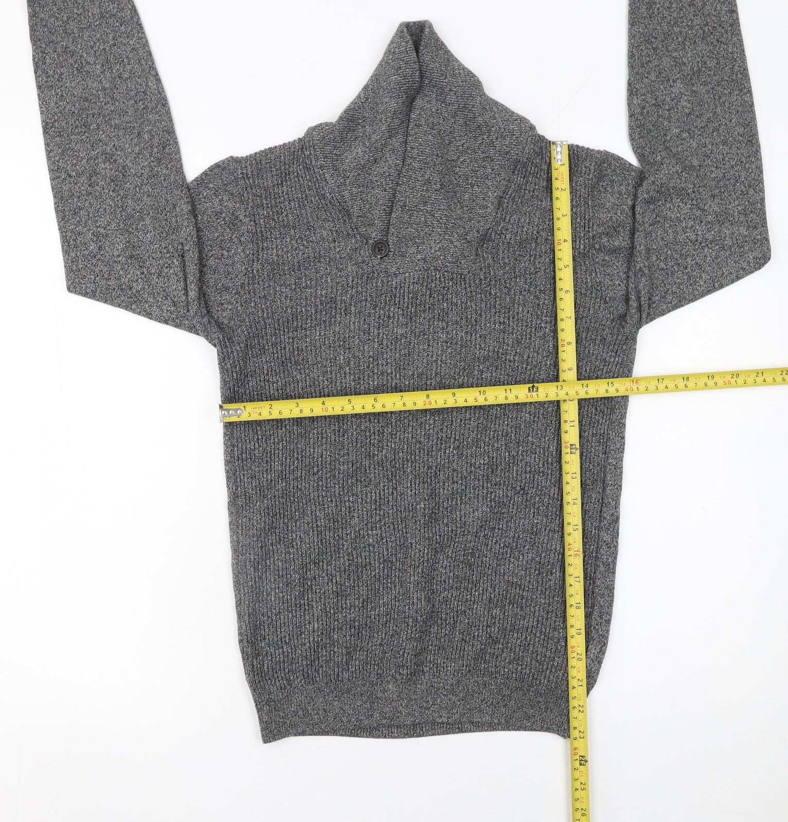 Next Men’s Grey Roll Neck Pullover Jumper Size S Cotton Blend - Image 2