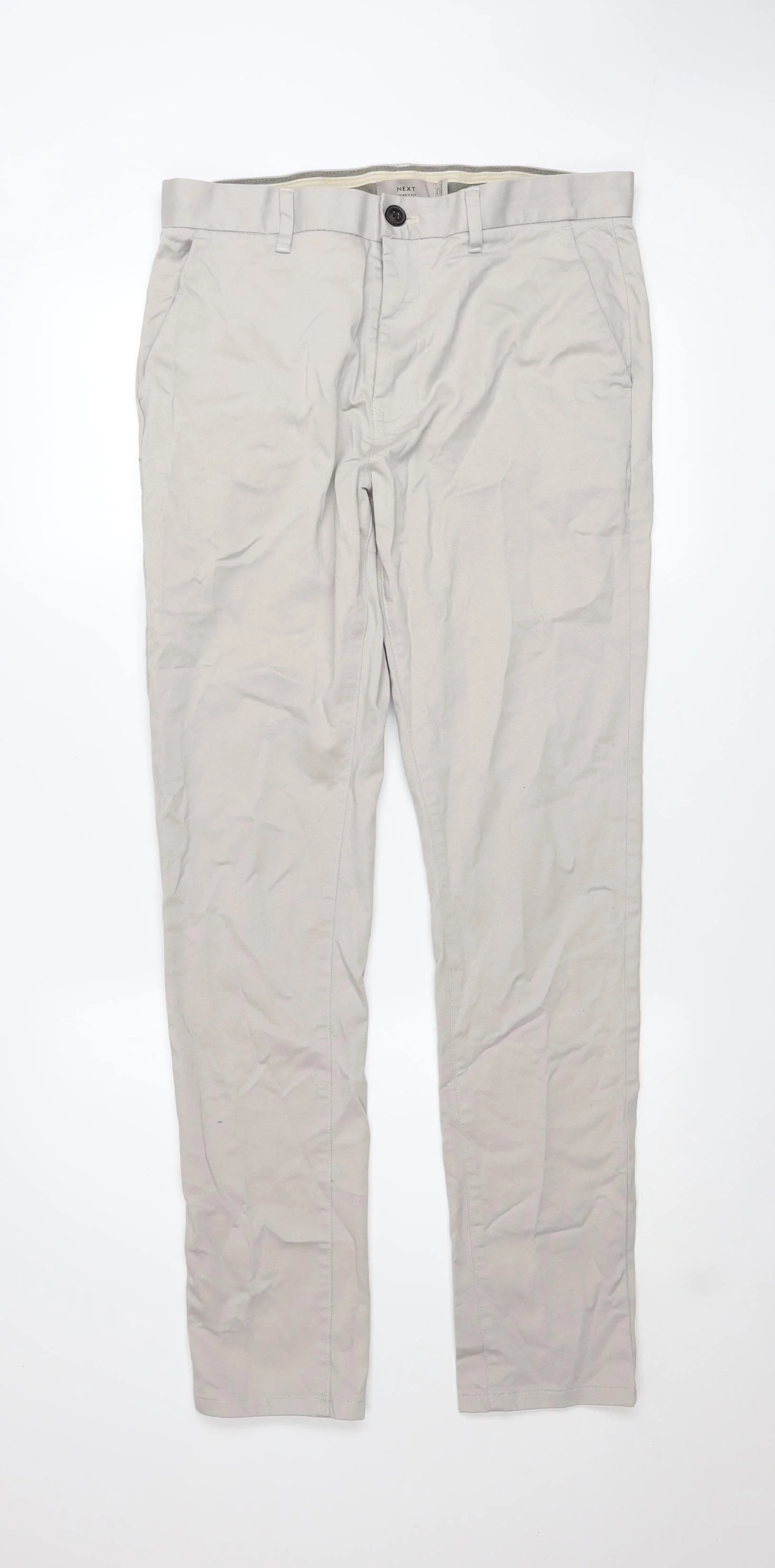 Next Men's Beige Skinny Fit Chino Trousers Size 32L