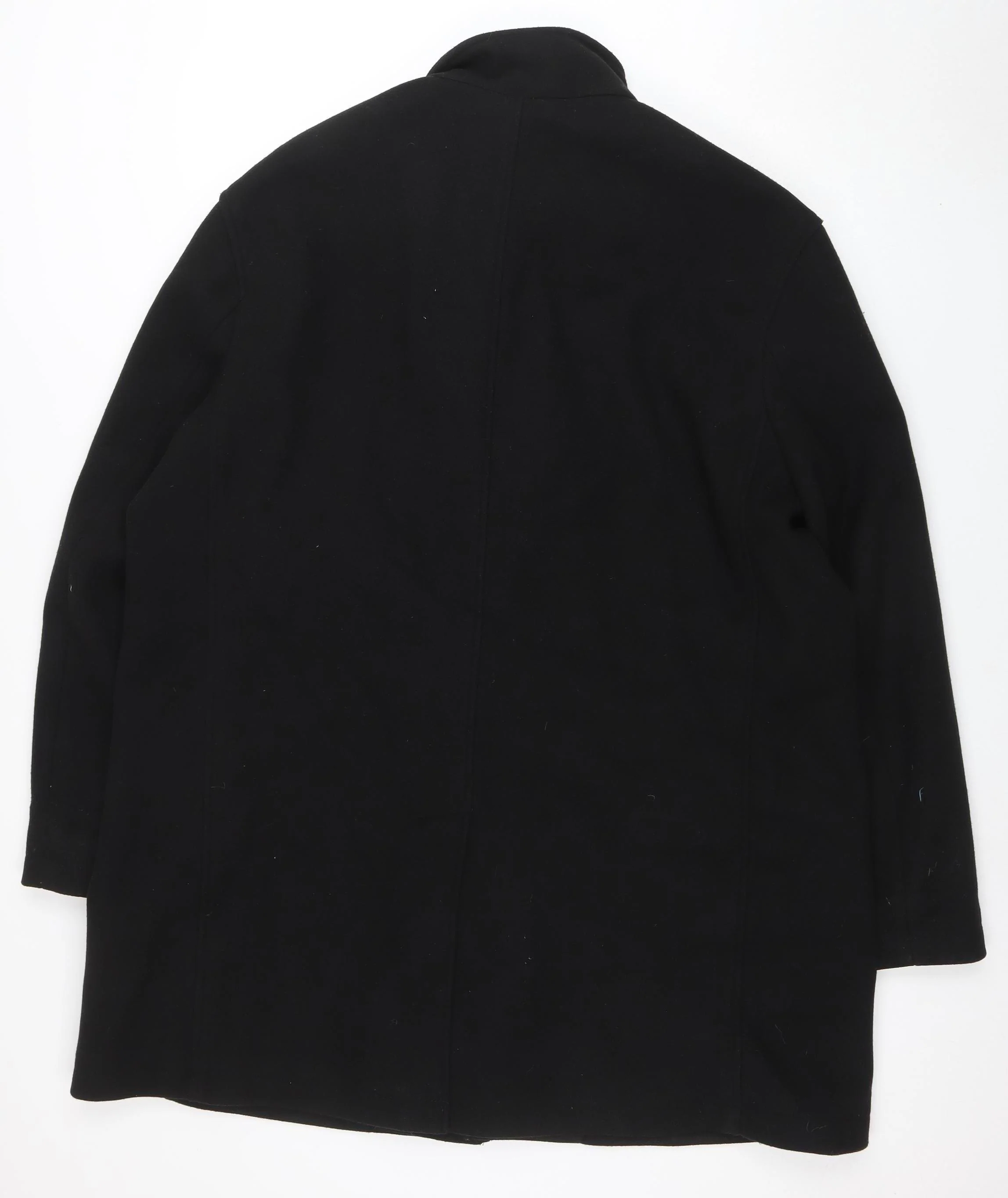 Next Mens Black 2XL Classic Mid-Length Overcoat - Image 3