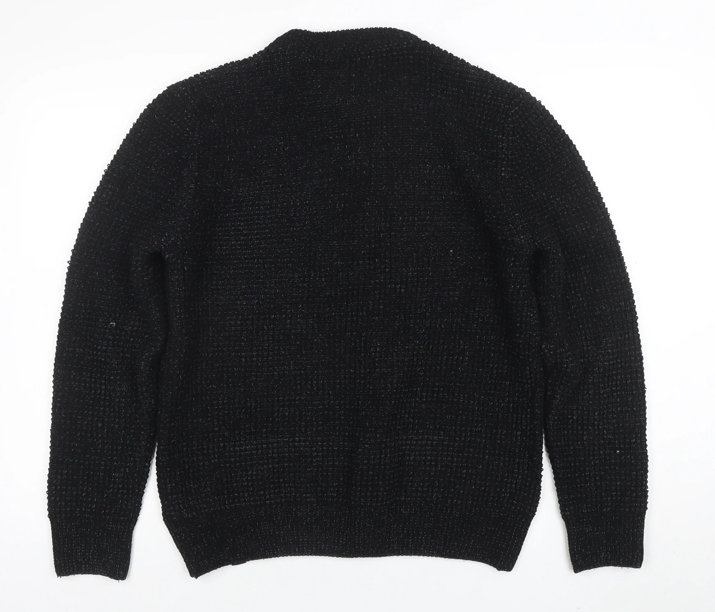 Next Men's Black Chunky Knit Crew Neck Pullover Jumper M - Image 3