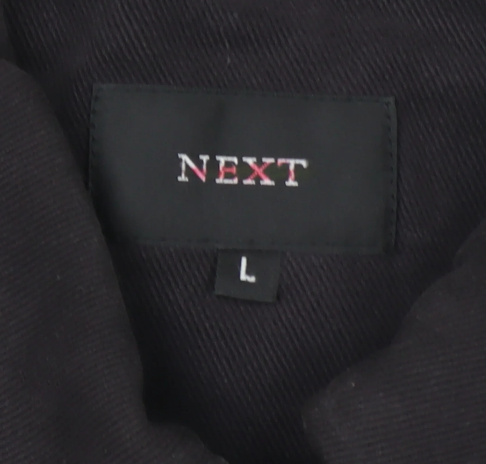 Next Men's Black Cotton Lined Zip Jacket Size L Casual Mid-Length - Image 4