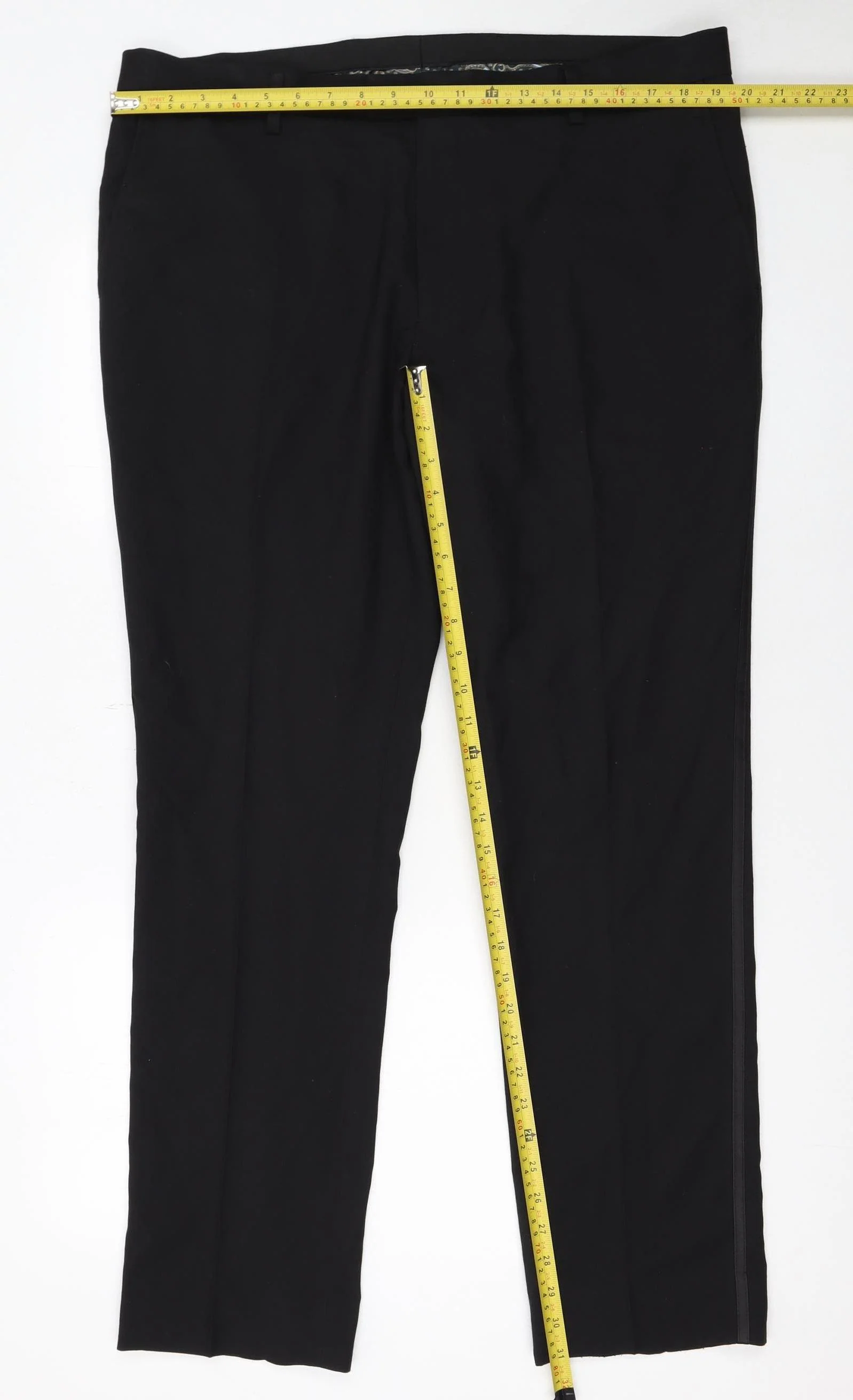 Next Men's Black Dress Pants 38W 31L Straight Leg Formal Trousers - Image 2