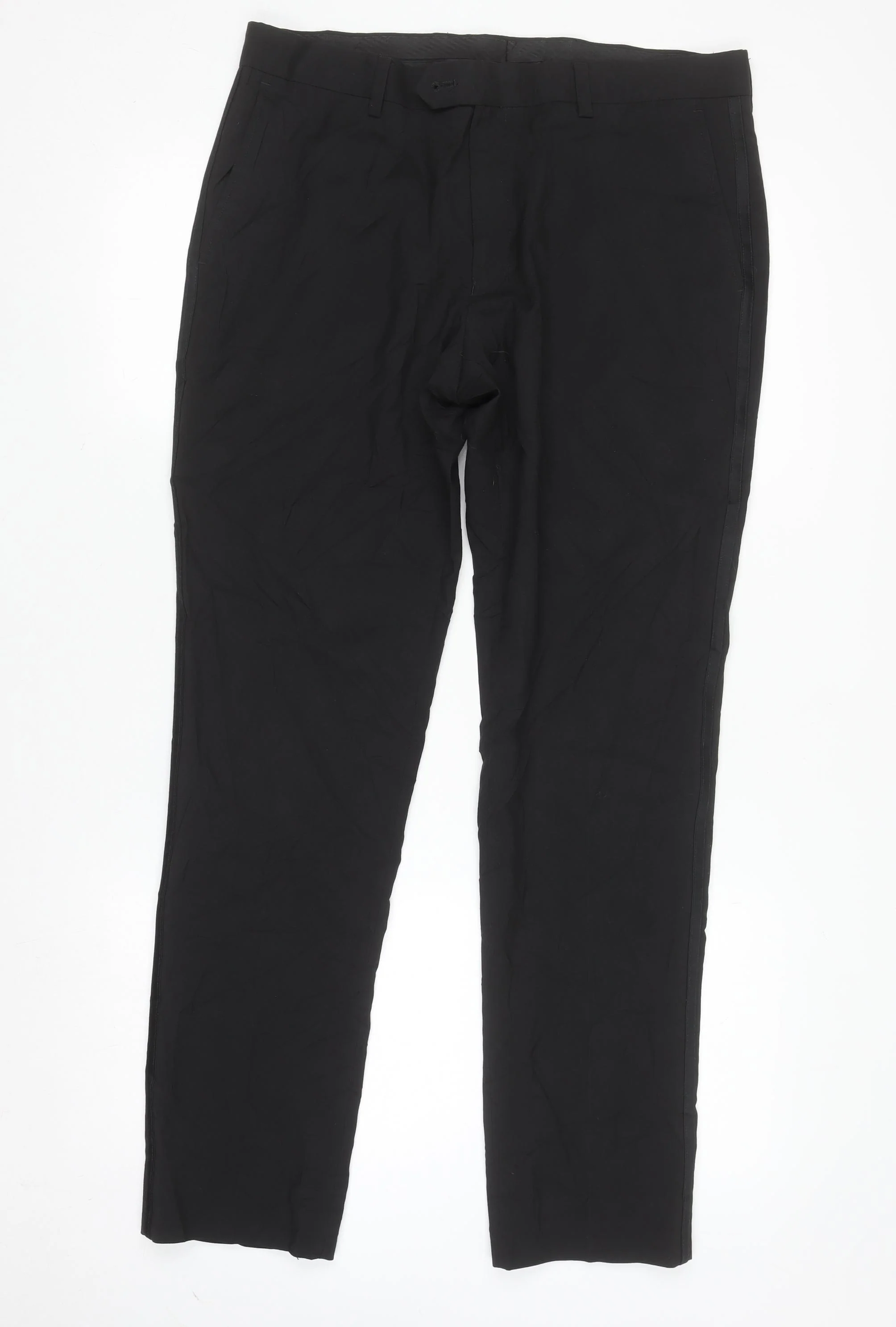 Next Men's Black Slim Fit Dress Trousers 34W 31L