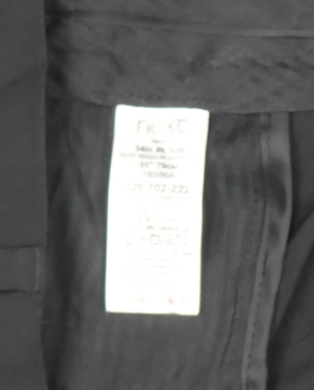 Next Men's Black Slim Fit Dress Trousers 34W 31L - Image 4