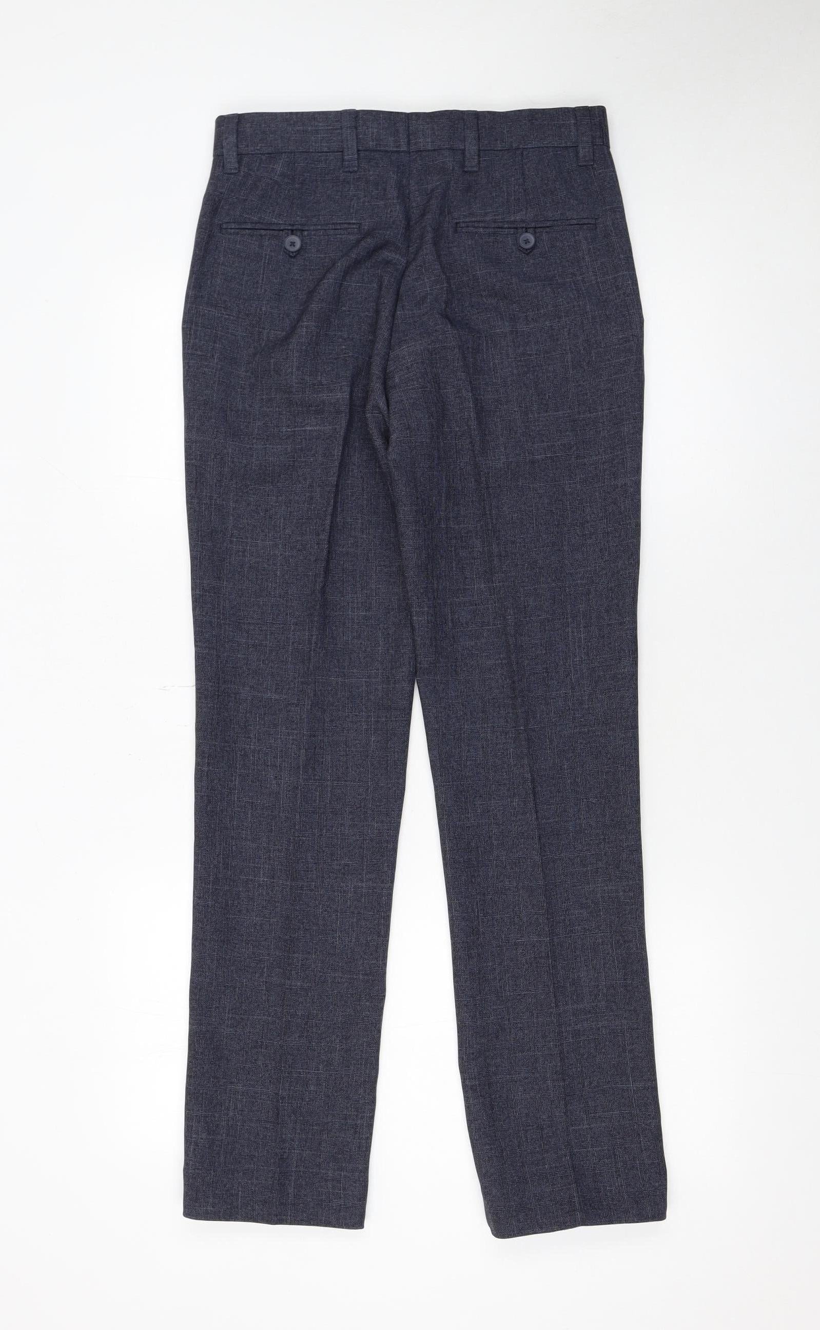 Next Men's Blue Polyester Dress Pants Trousers 28W 31L Regular Fit - Image 3