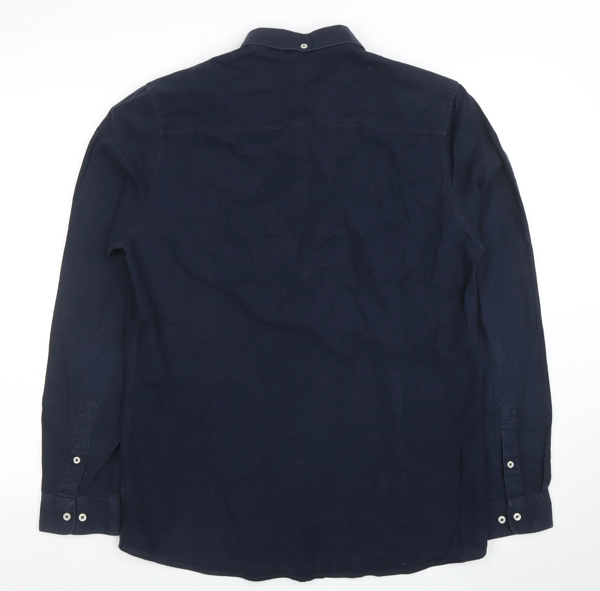 Next Men's Blue Slim Fit Button-Down Long Sleeve Shirt M - Image 3