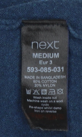 Next Men's Blue V-Neck Pullover Jumper Medium Cotton Blend - Image 4