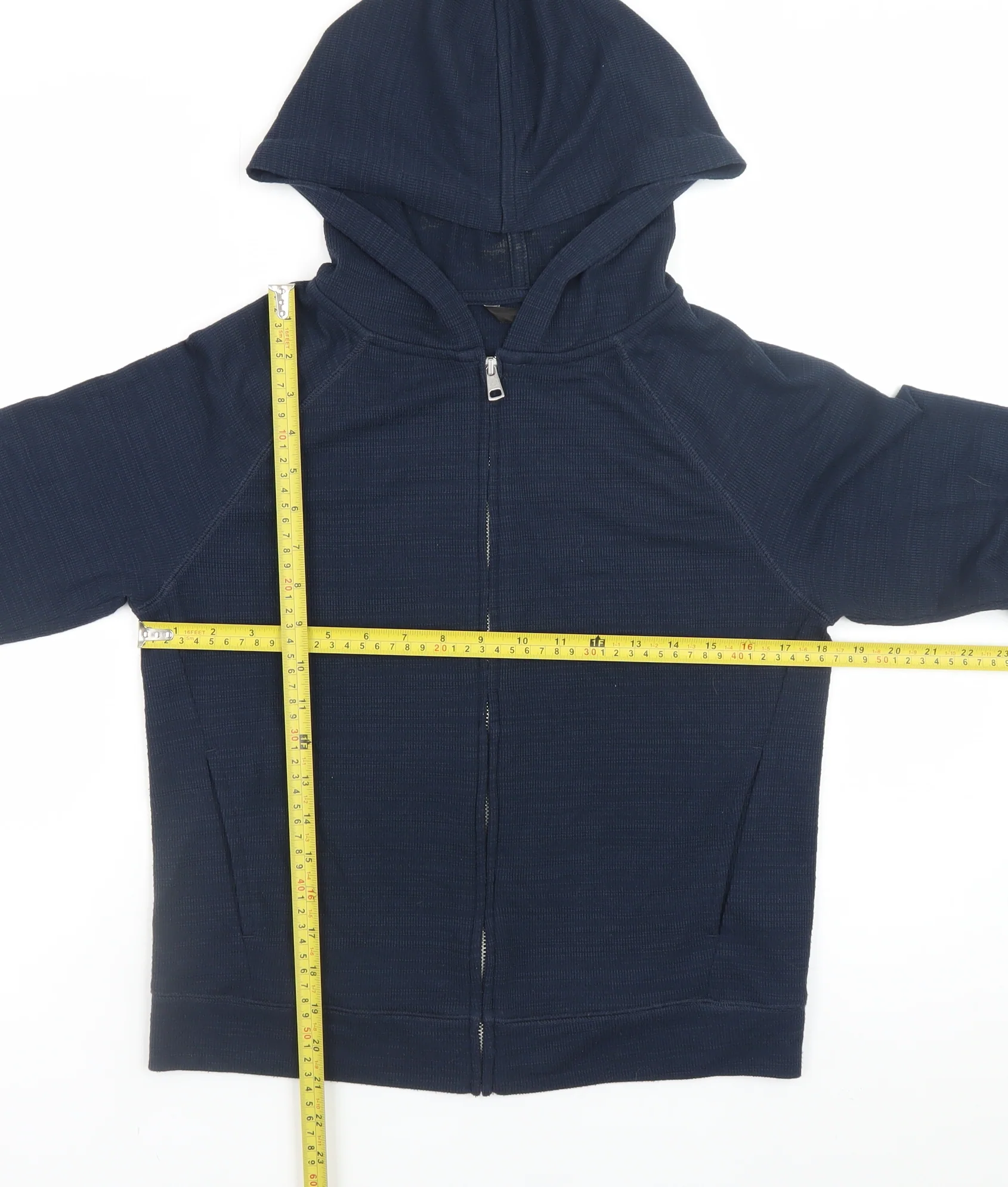 NEXT Mens Blue XS Full Zip Hoodie Lightweight Jersey - Image 2