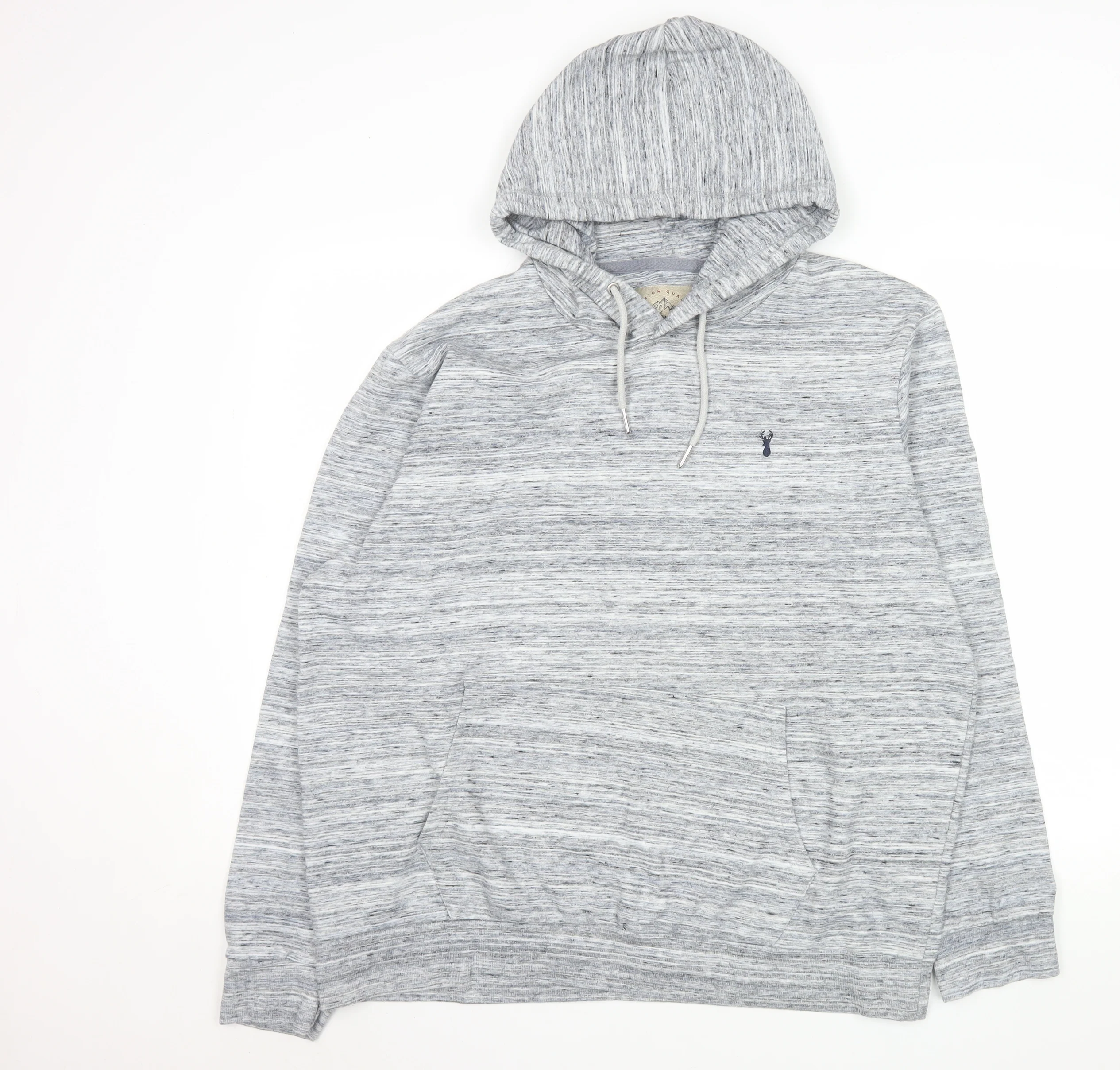 Next Men's Grey Pullover Hoodie XL Regular Fit Fleece