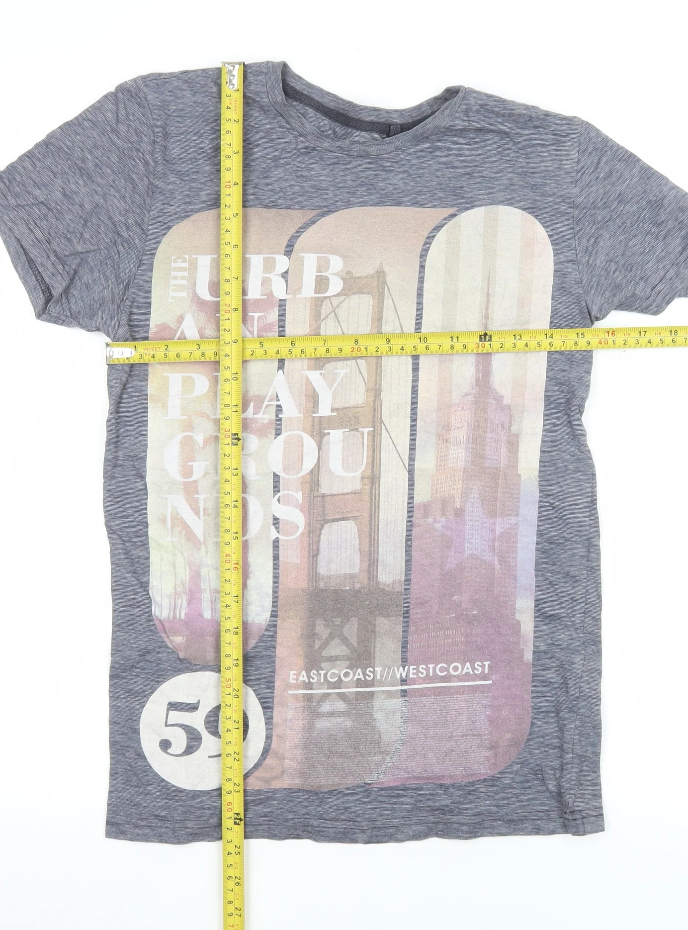 Next Men's Grey XS Urban Print Graphic Crew Neck T-Shirt - Image 2