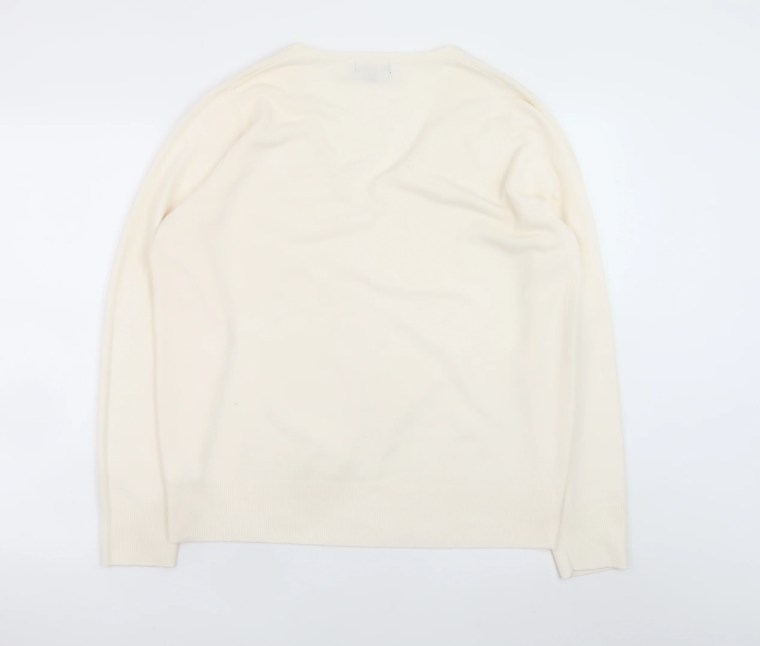 Next Men's Ivory V-Neck Acrylic Knit Jumper L - Image 3