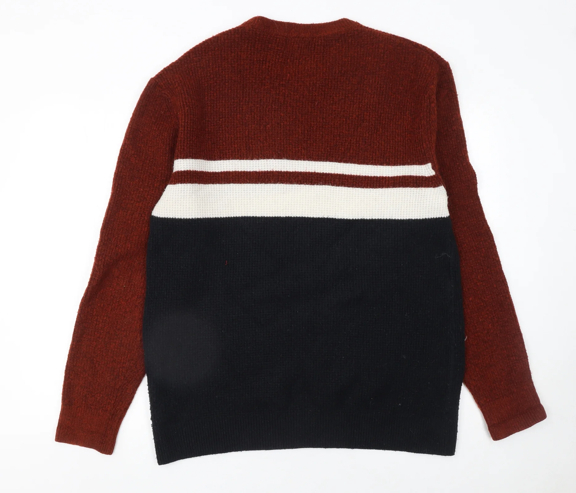 Next Men's Multicoloured XL Crew Neck Chunky-Knit Jumper - Image 3
