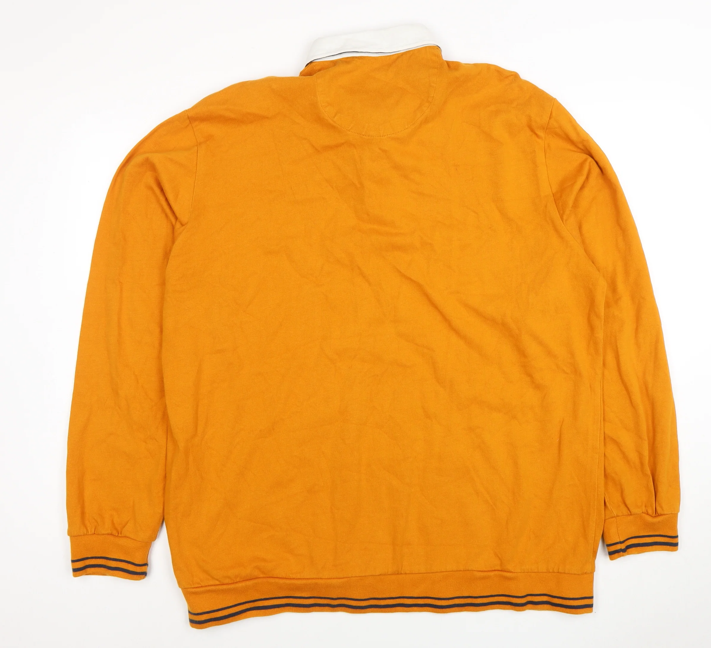 Next Men's Orange XL Long Sleeve Cotton Polo Shirt - Image 3