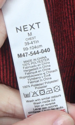Next Men's Red 1/2 Zip Fleece Sweatshirt M Regular Fit - Image 4