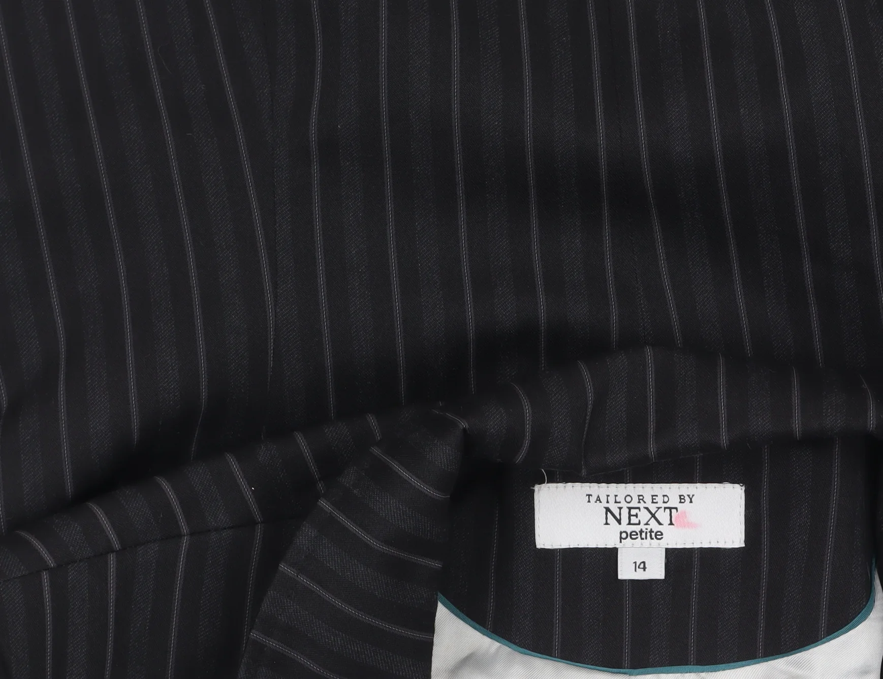 Next Petite Black Pinstripe Tailored Blazer Womens Size 14 - Image 5
