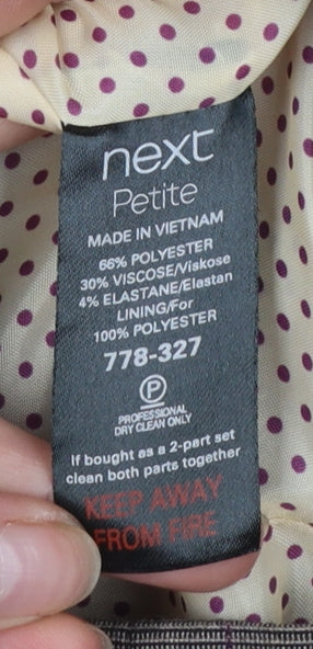 Next Petite Brown Checked Single Breasted Blazer Women's Size 6 - Image 5