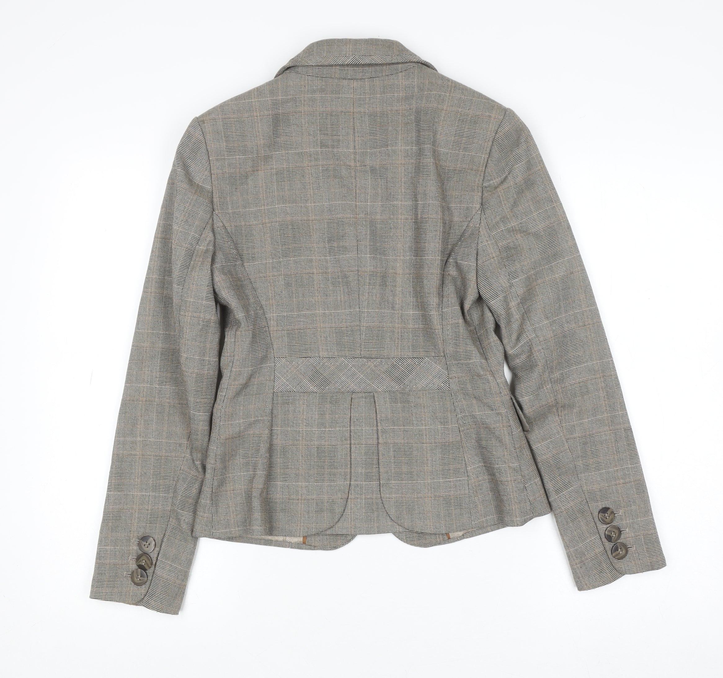 Next Petite Grey Check Two-Button Blazer Size 6 Women’s Tailored Jacket - Image 3