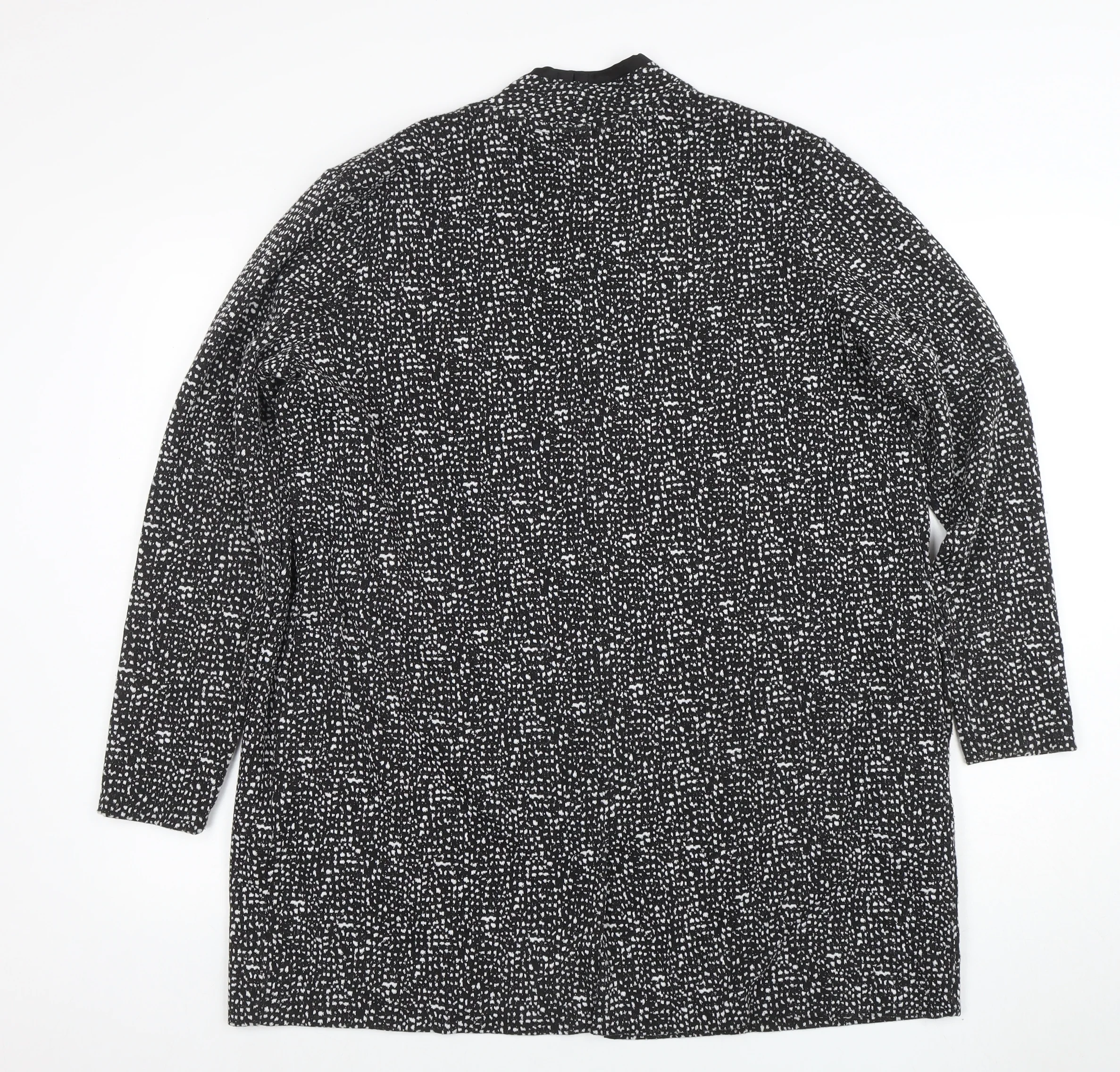 Next Petite Women's Black Geometric Open Long Sleeve Cardigan Size 18 - Image 3