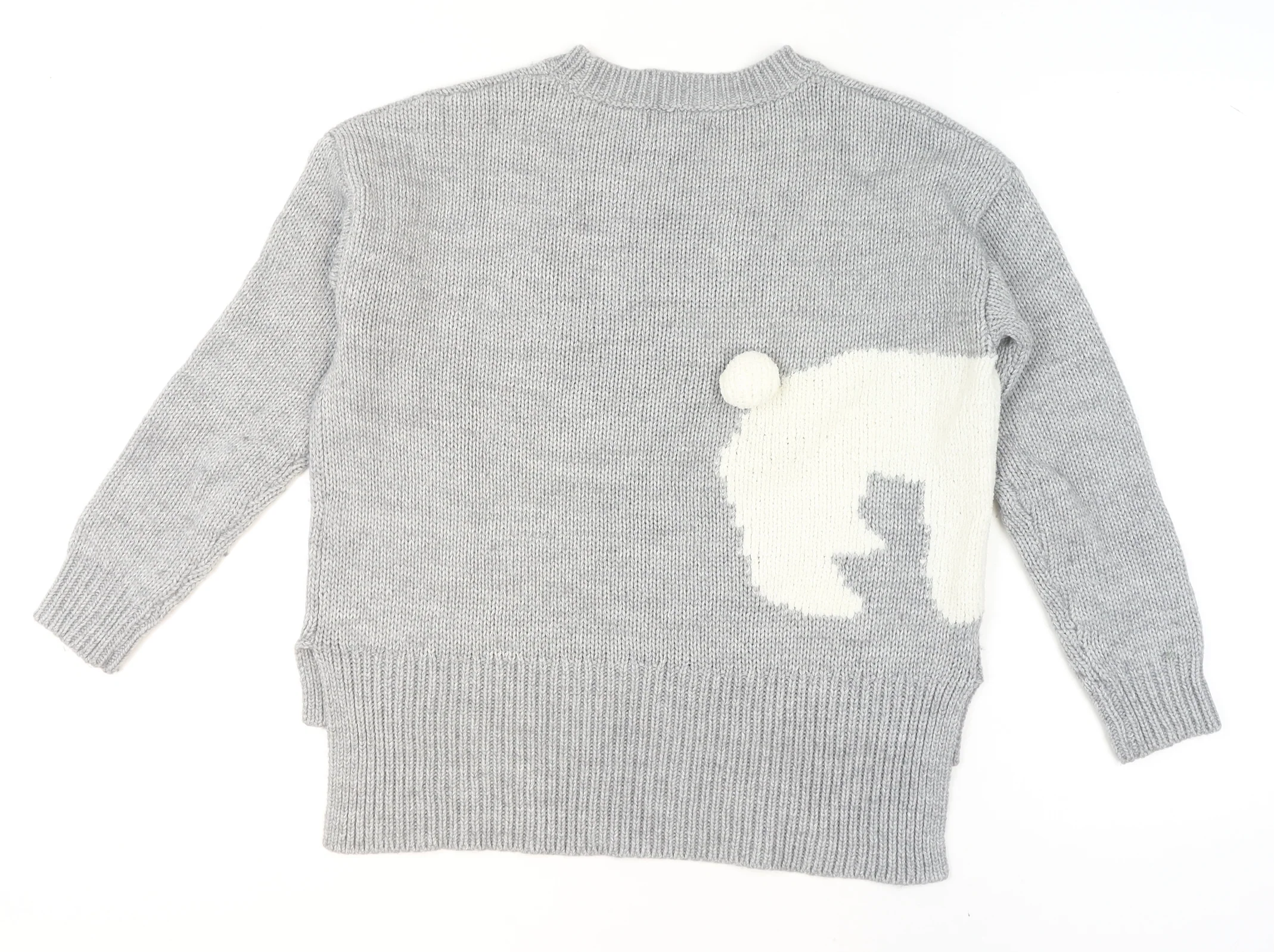 Next Petites Grey Polar Bear Knit Jumper Women’s Size 10 - Image 3