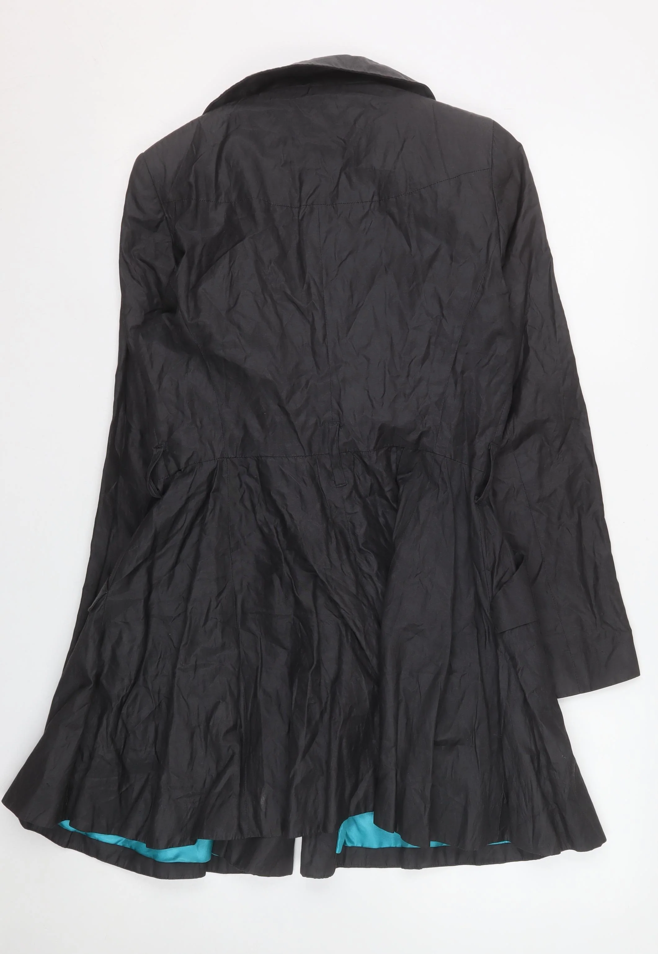 Next Signature Black Women's Size 8 Double Breasted Trench Coat - Image 3