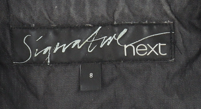 Next Signature Black Women's Size 8 Double Breasted Trench Coat - Image 4