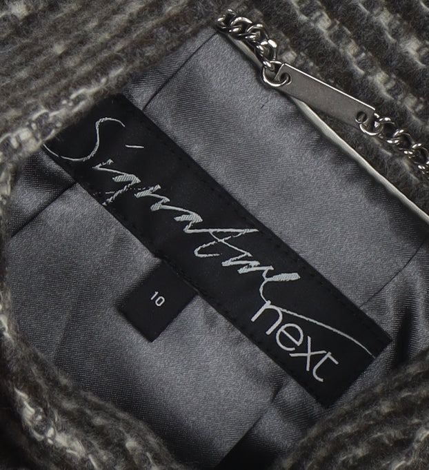 Next Signature Women's Grey Wool Blend Pea Coat Size 10 - Image 4