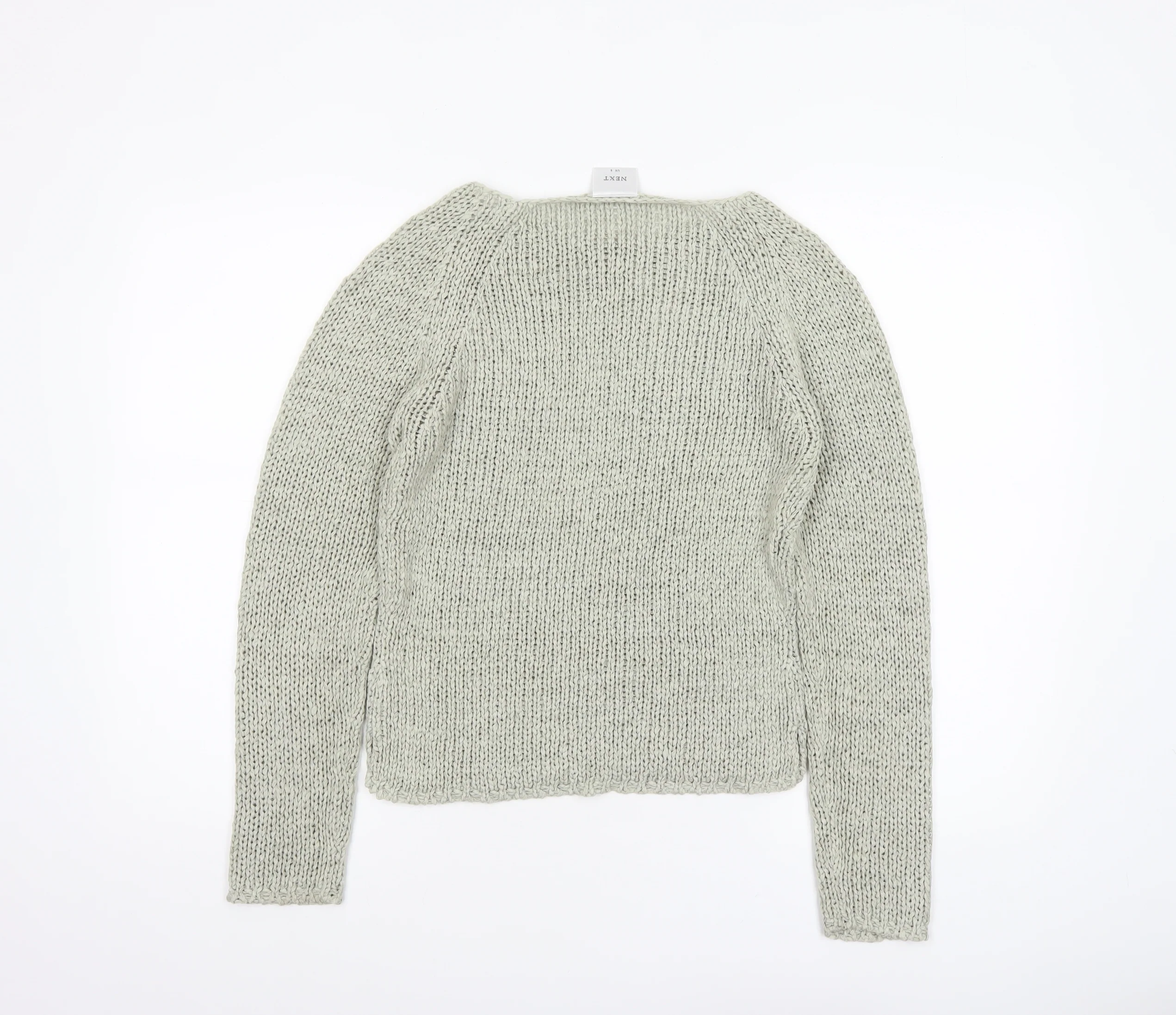Next Women Beige Chunky Knit Crew Neck Pullover Jumper Size 8 - Image 3