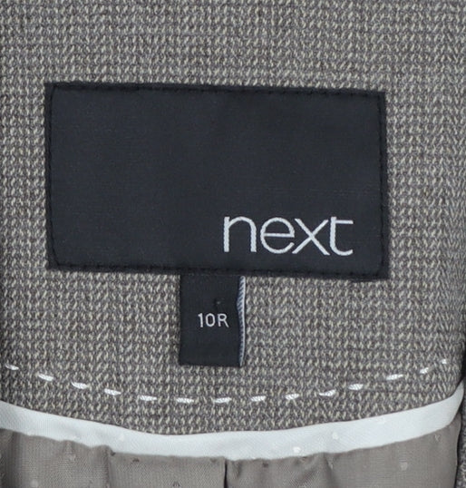 Next Women Beige Single-Breasted Suit Jacket Size 10R Classic Fit - Image 4