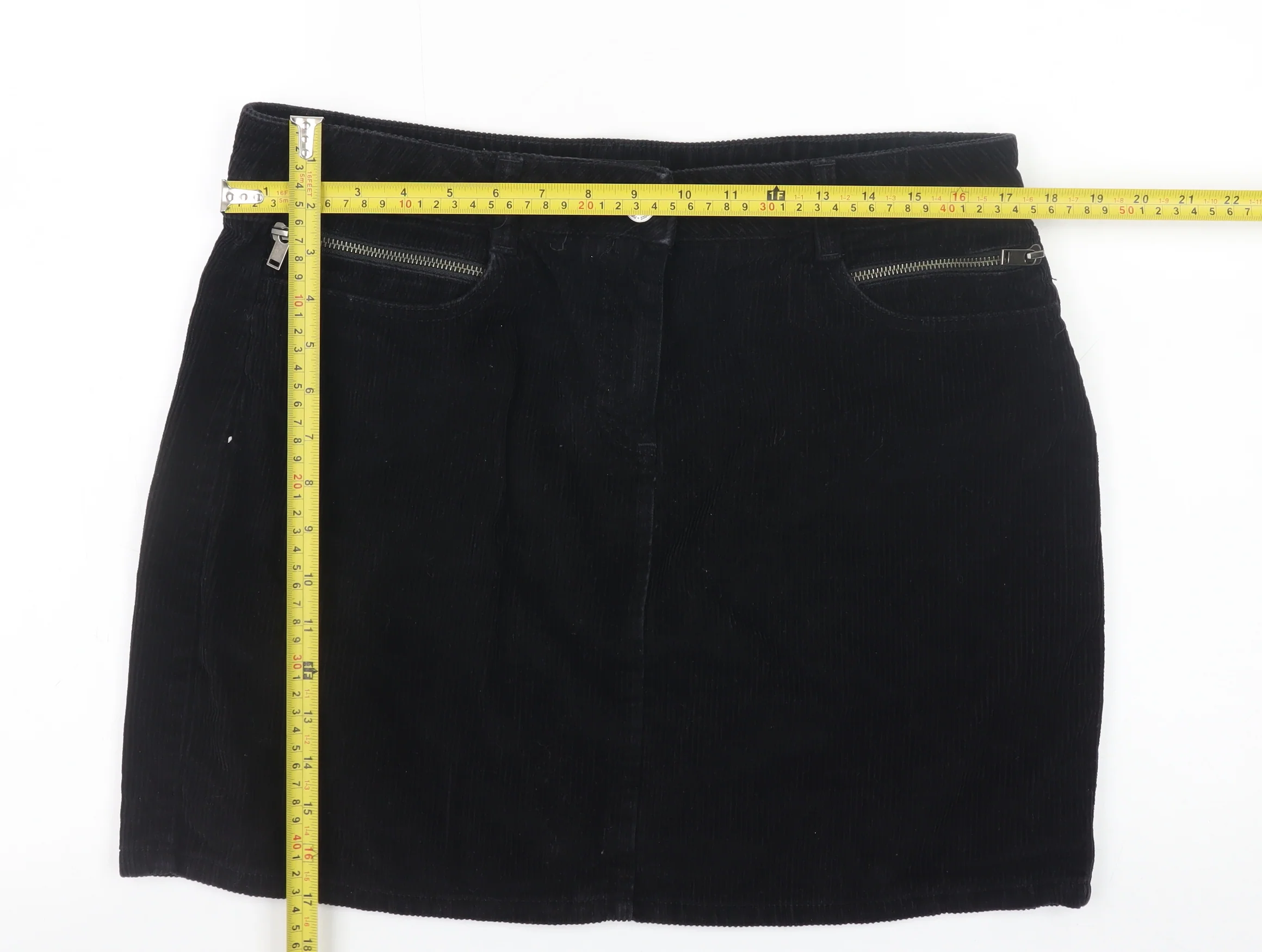 Next Women Black Corduroy Short Pencil Skirt UK 14 - Image 2