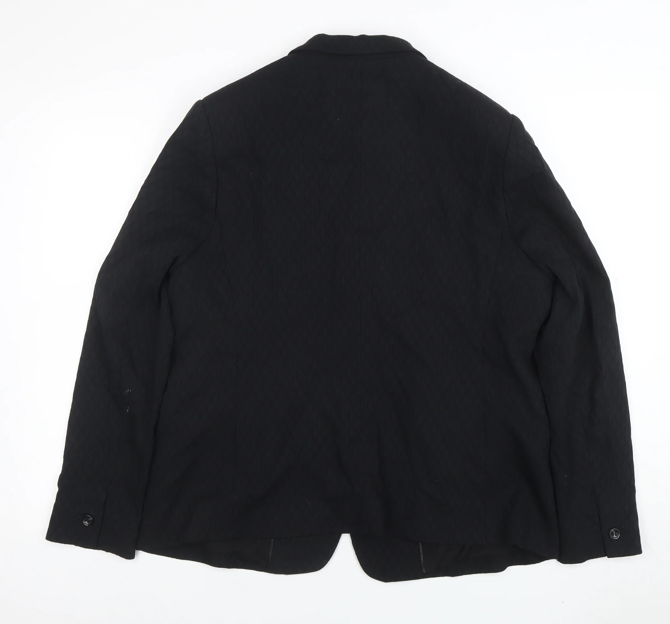 Next Women Black Quilted Single-Breasted Blazer UK 18 Tailored Lined - Image 3